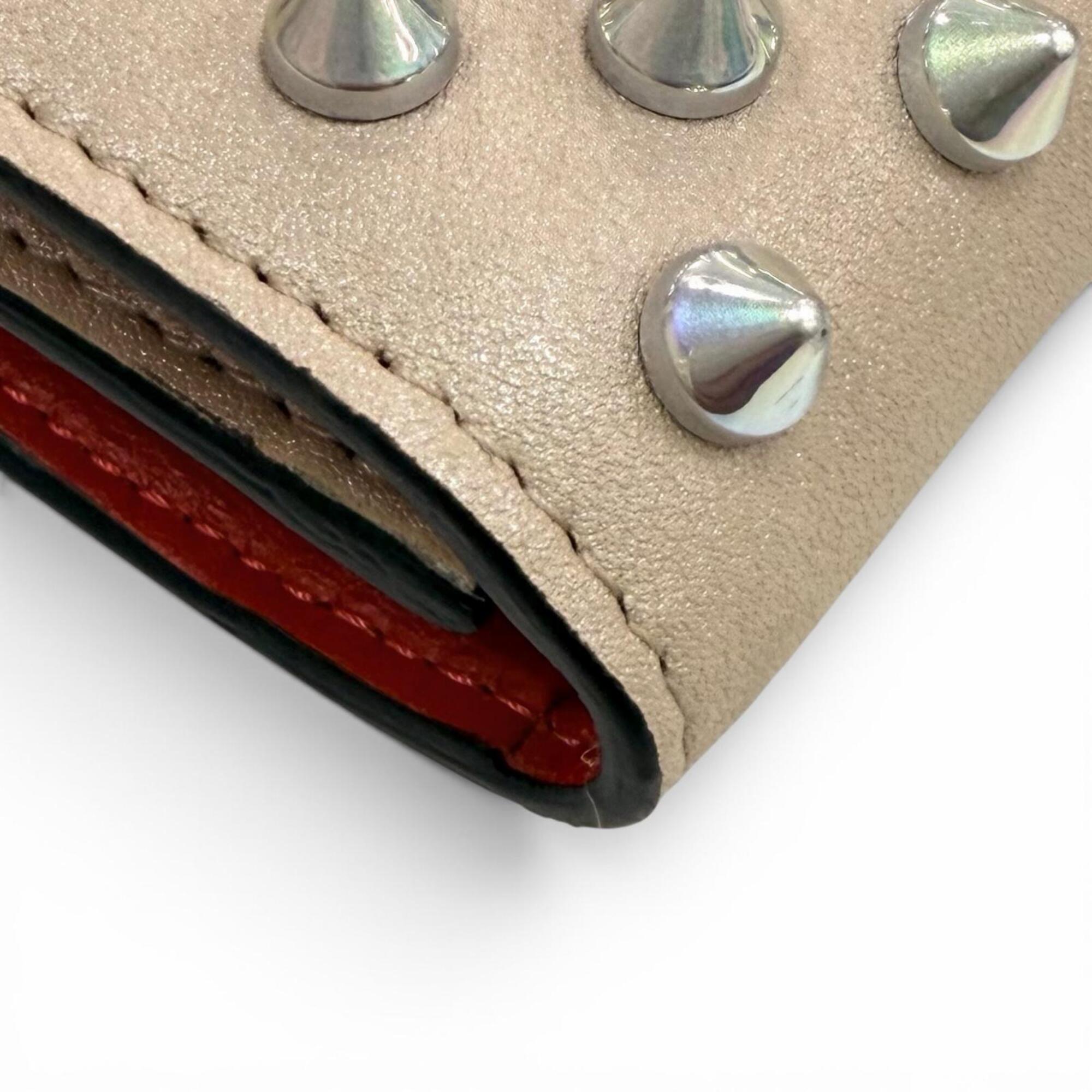 Christian Louboutin Beige Leather Wallet (Tri-Fold) (Pre-Owned)