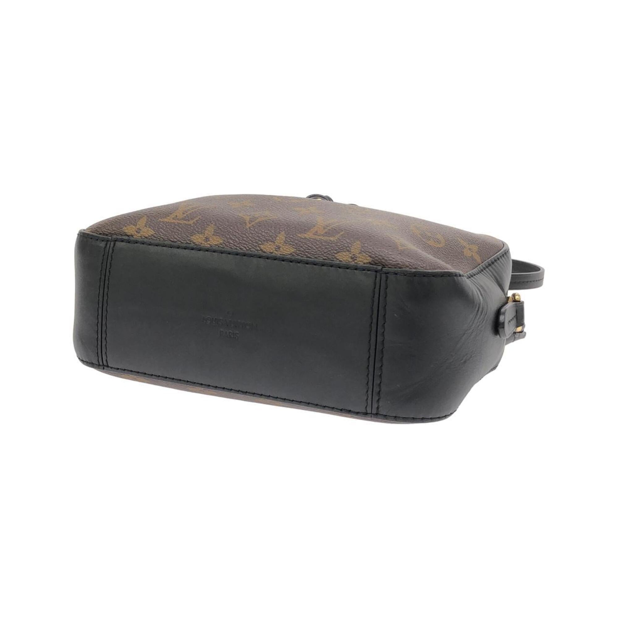 Louis Vuitton Monogram Black Marron Coated Canvas Leather Shoulder Bag (Pre-Owned)
