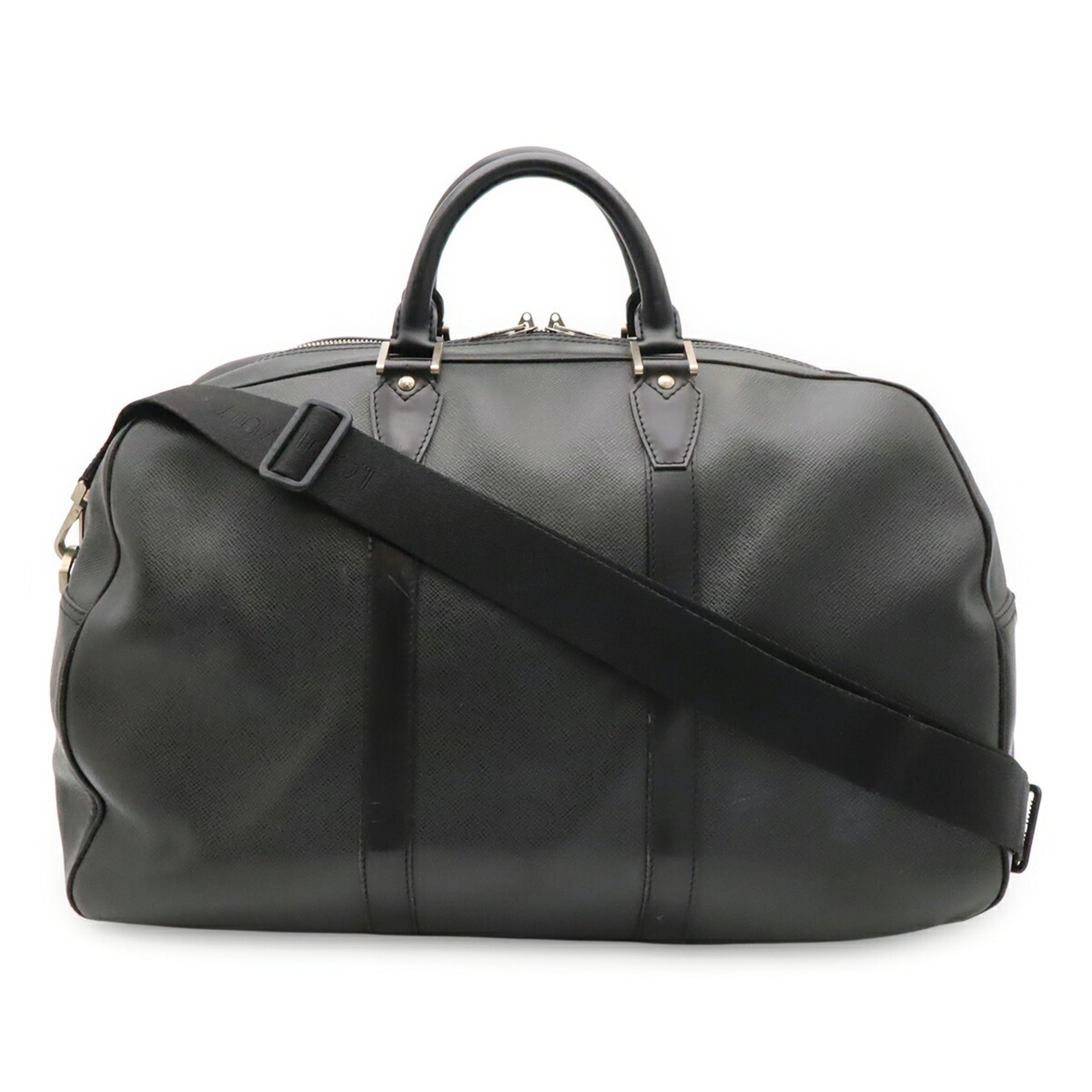 Louis Vuitton Ardoise Black White Taiga Leather Boston Bag Shoulder Bag (Pre-Owned)
