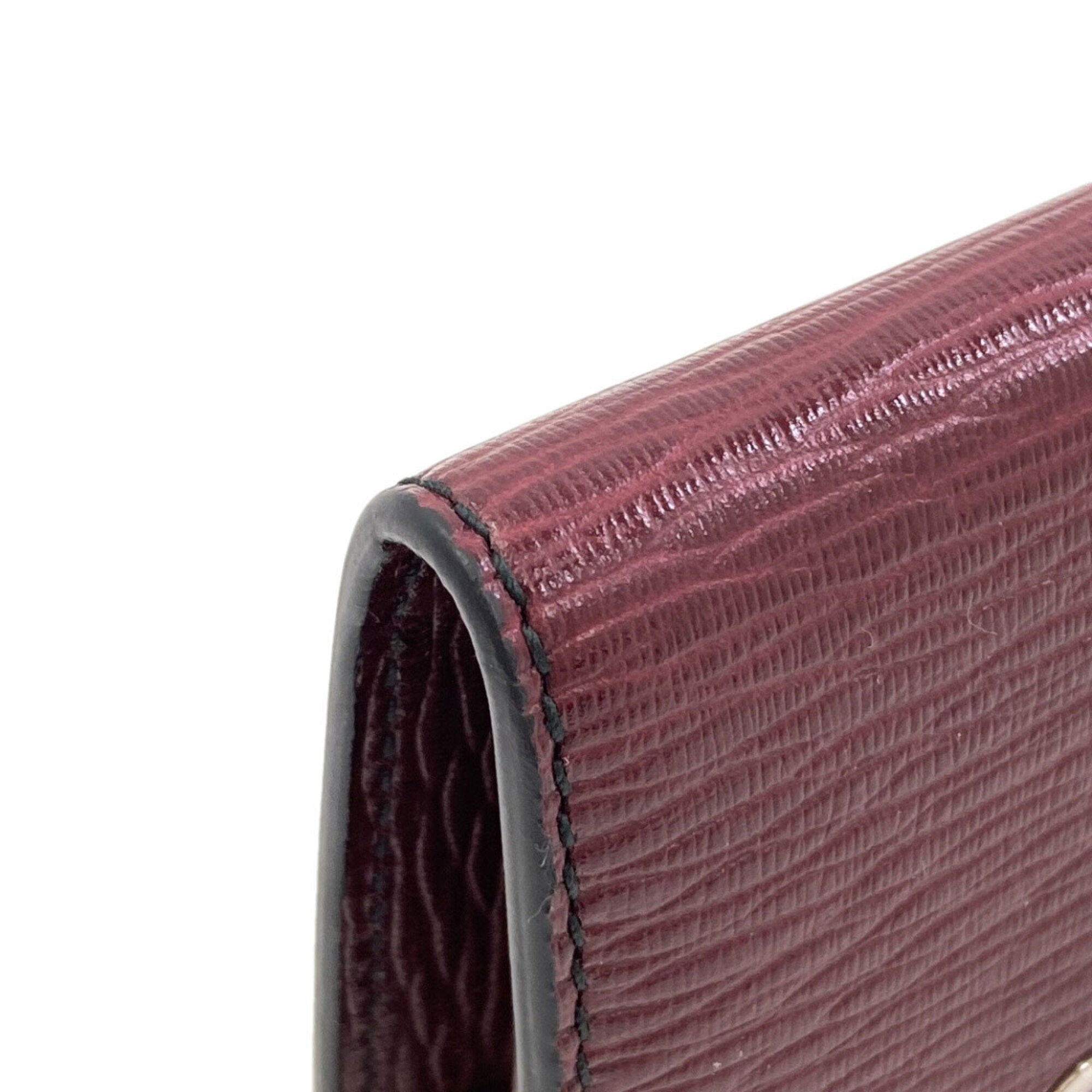 Salvatore Ferragamo Bordeaux Leather Coin Purse/Coin Case (Pre-Owned)