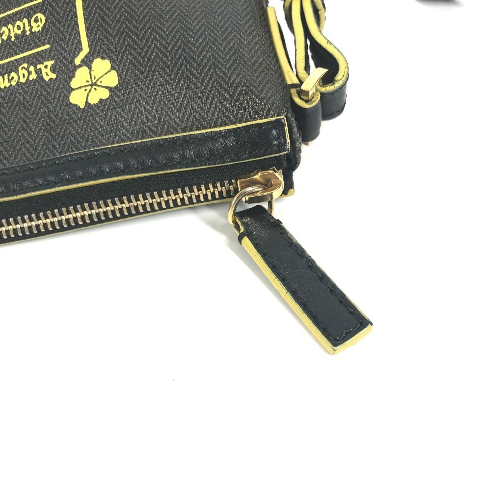 Bvlgari Gray Yellow Pvc Leather Pochette Shoulder Bag (Pre-Owned)