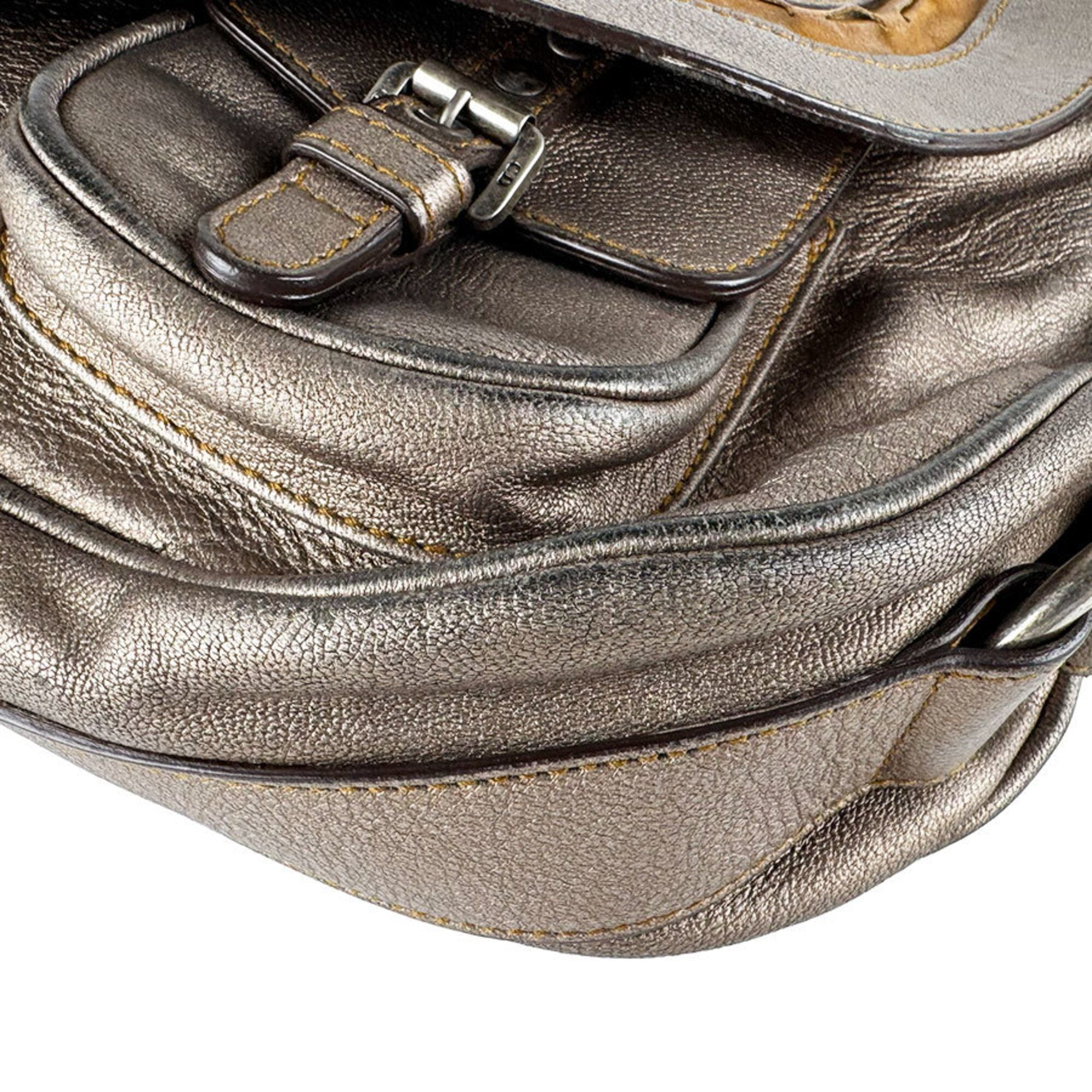 Christian Dior Gold Leather Shoulder Bag (Pre-Owned)