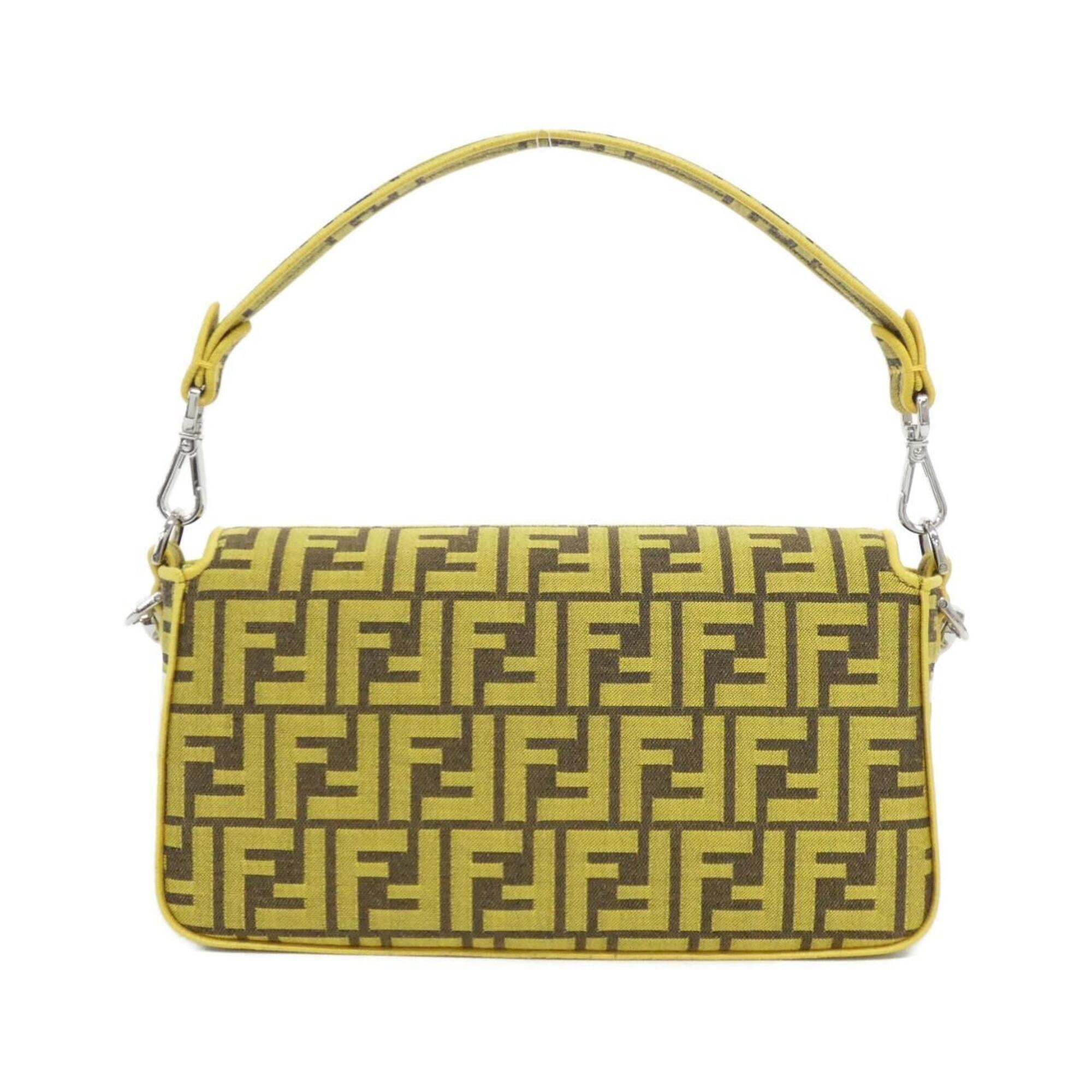 Fendi Yellow Canvas Shoulder Bag (Pre-Owned)