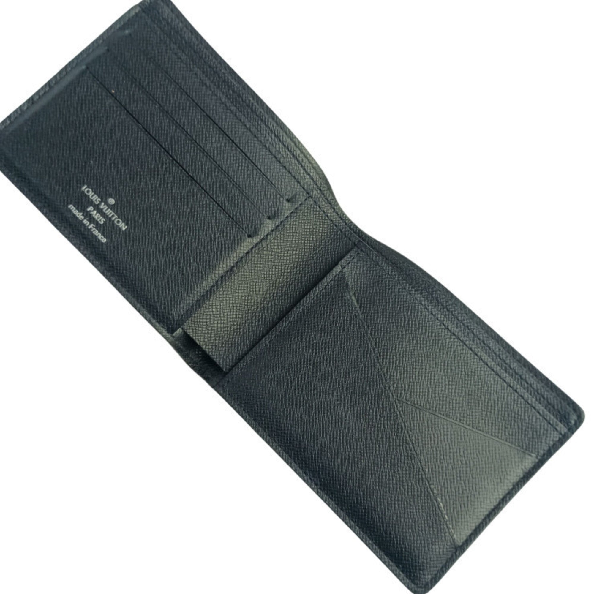 Louis Vuitton Noir Taiga Leather Wallet (Bi-Fold) (Pre-Owned)