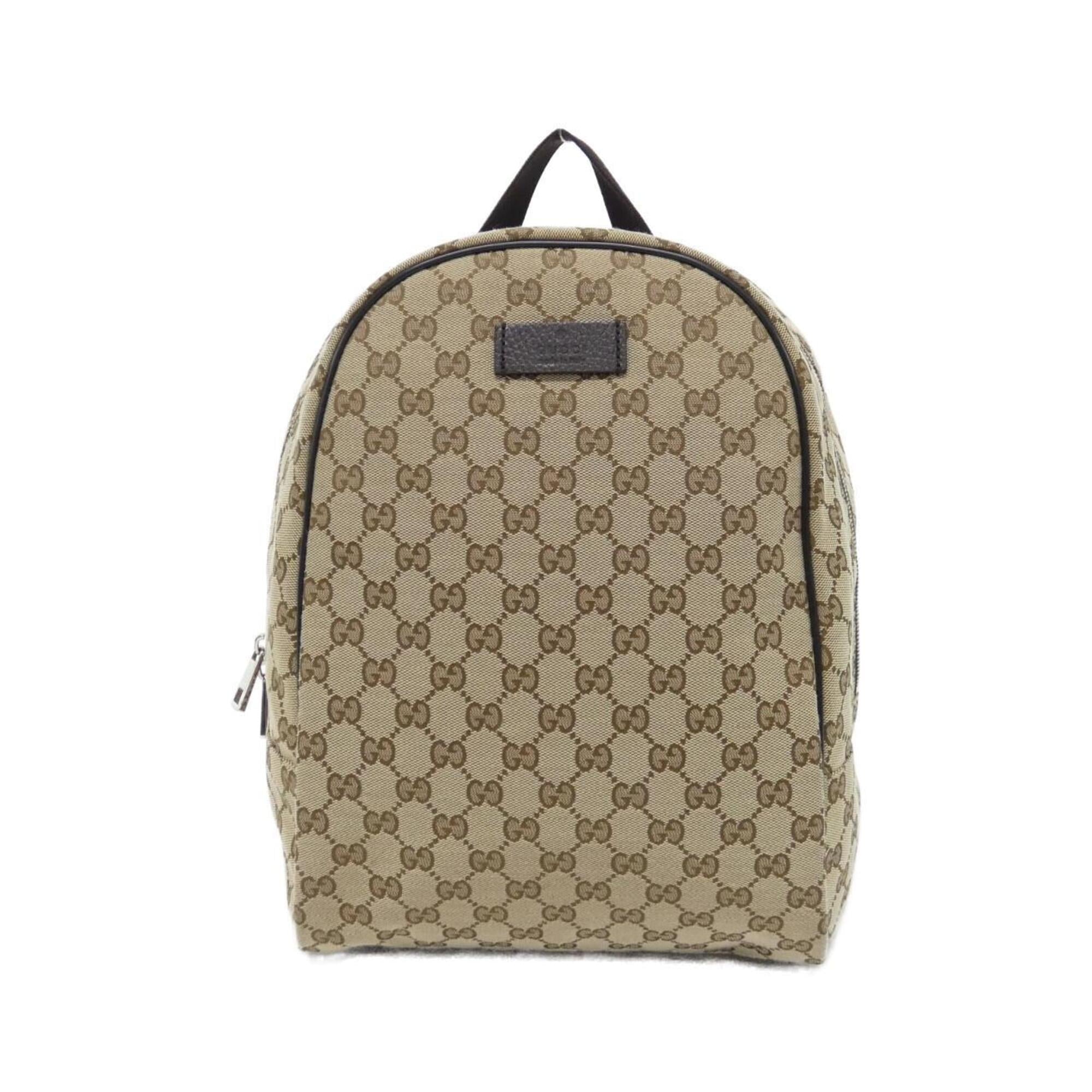Gucci Beige Brown Gg Canvas Backpack (Pre-Owned)
