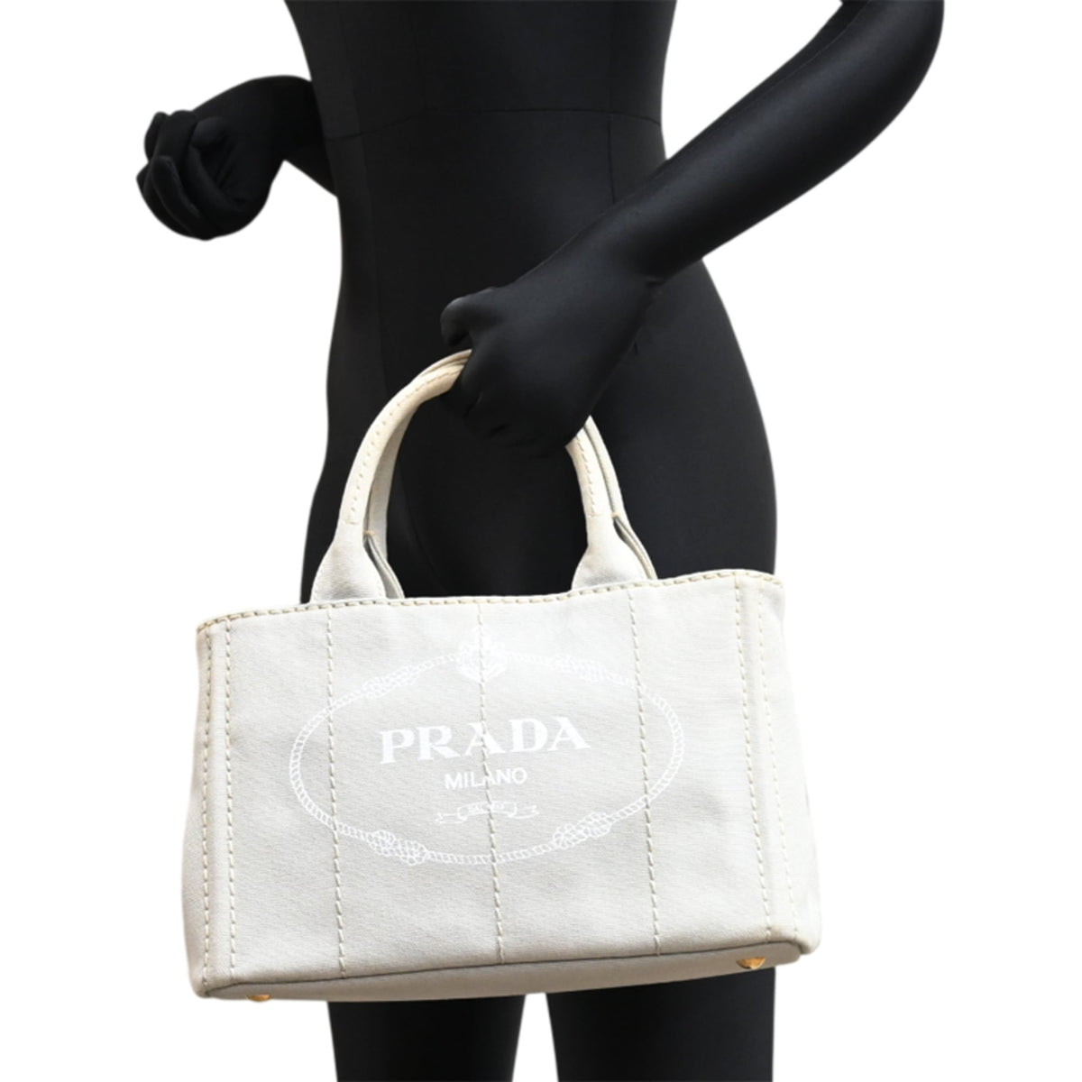 Prada Light Gray Denim Handbag (Pre-Owned)