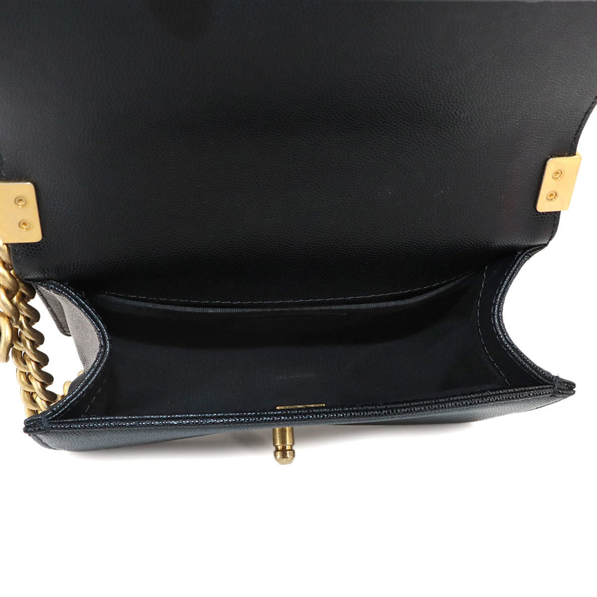 Chanel Black Grained Calfskin Handbag Shoulder Bag (Pre-Owned)