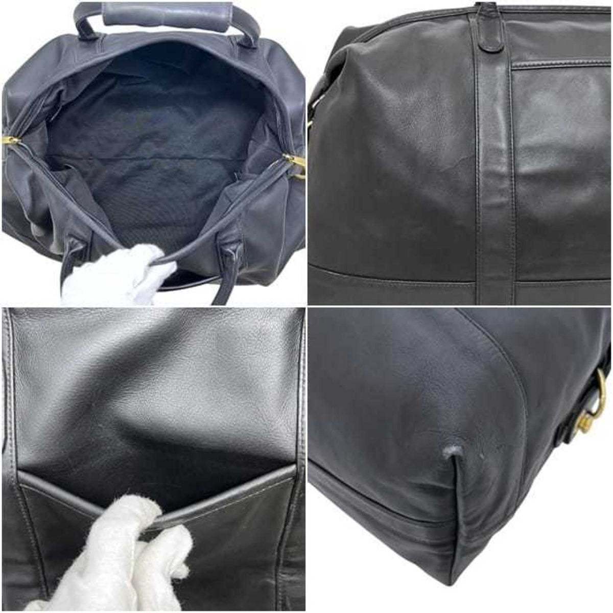 Coach Black Leather Boston Bag (Pre-Owned)