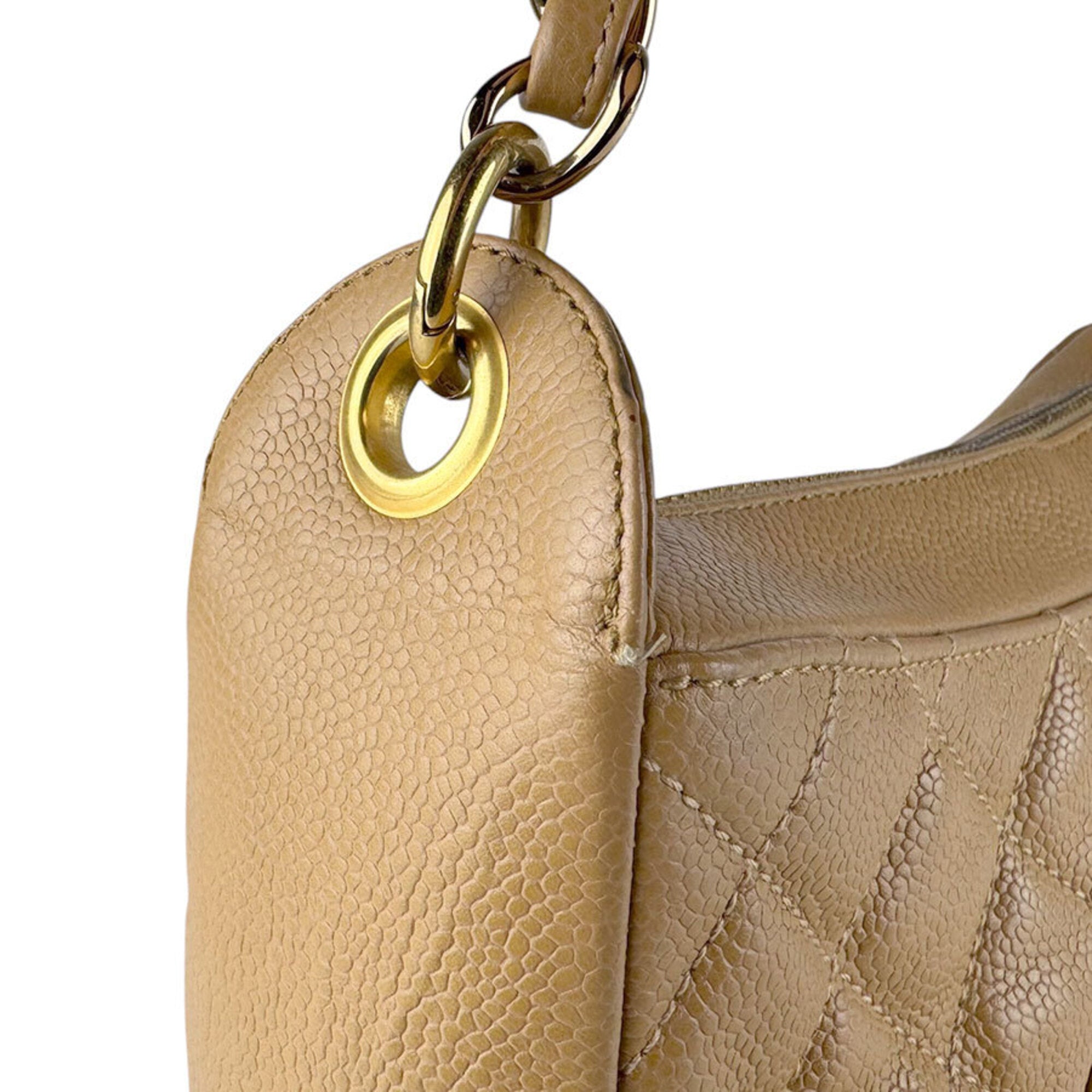Chanel Camel Grained Calfskin Shoulder Bag (Pre-Owned)