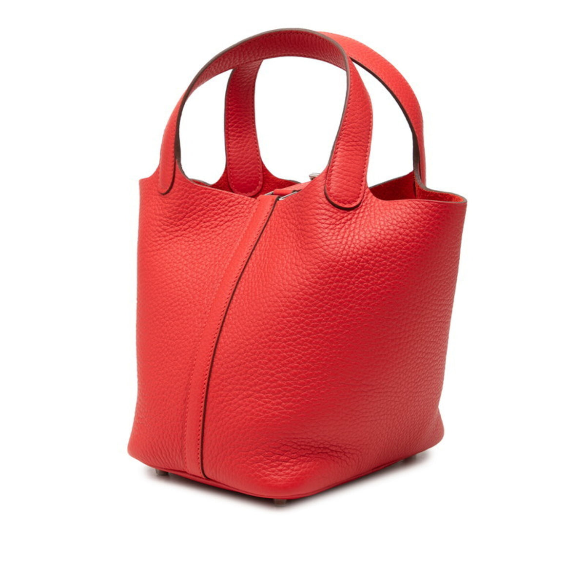 Hermes Red Color Taurillon Clemence Leather Handbag (Pre-Owned)