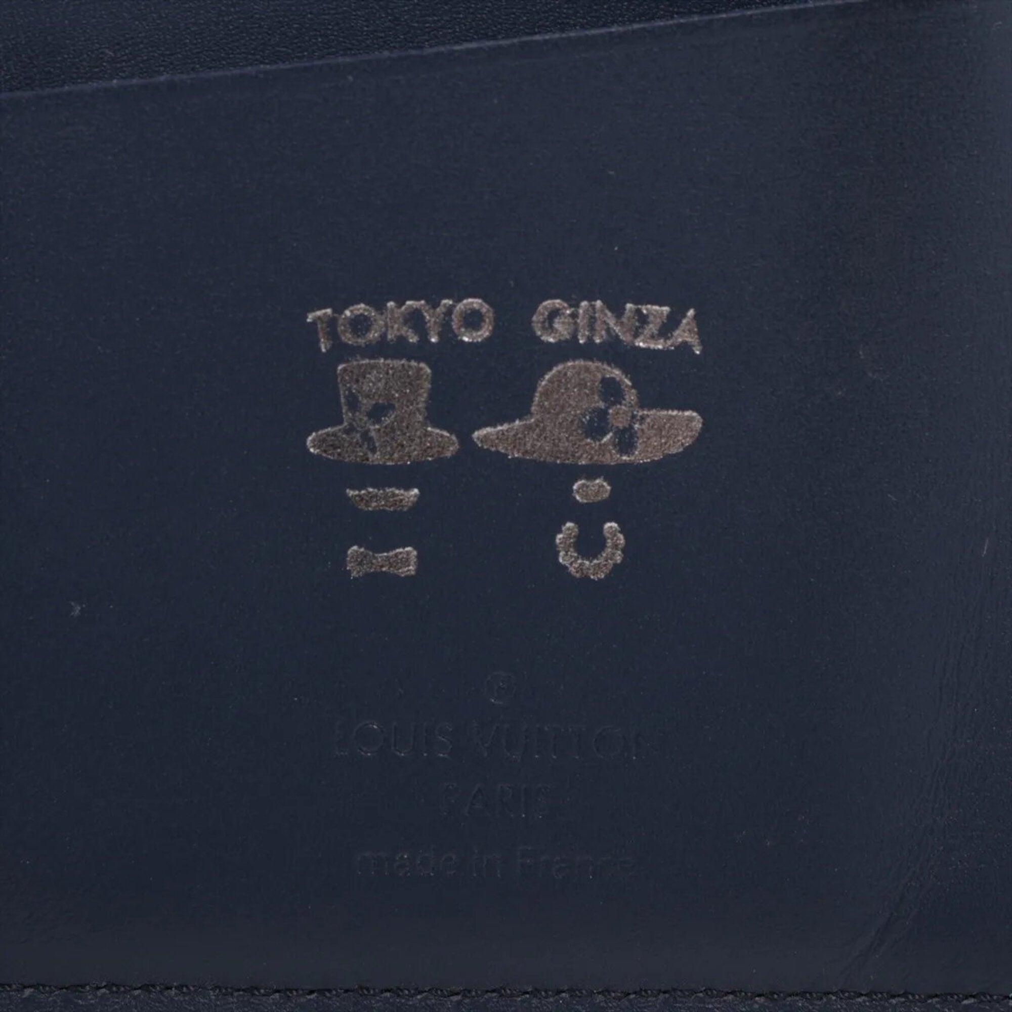 Louis Vuitton Navy Leather Coated Canvas Long Wallet (Bi-Fold) (Pre-Owned)