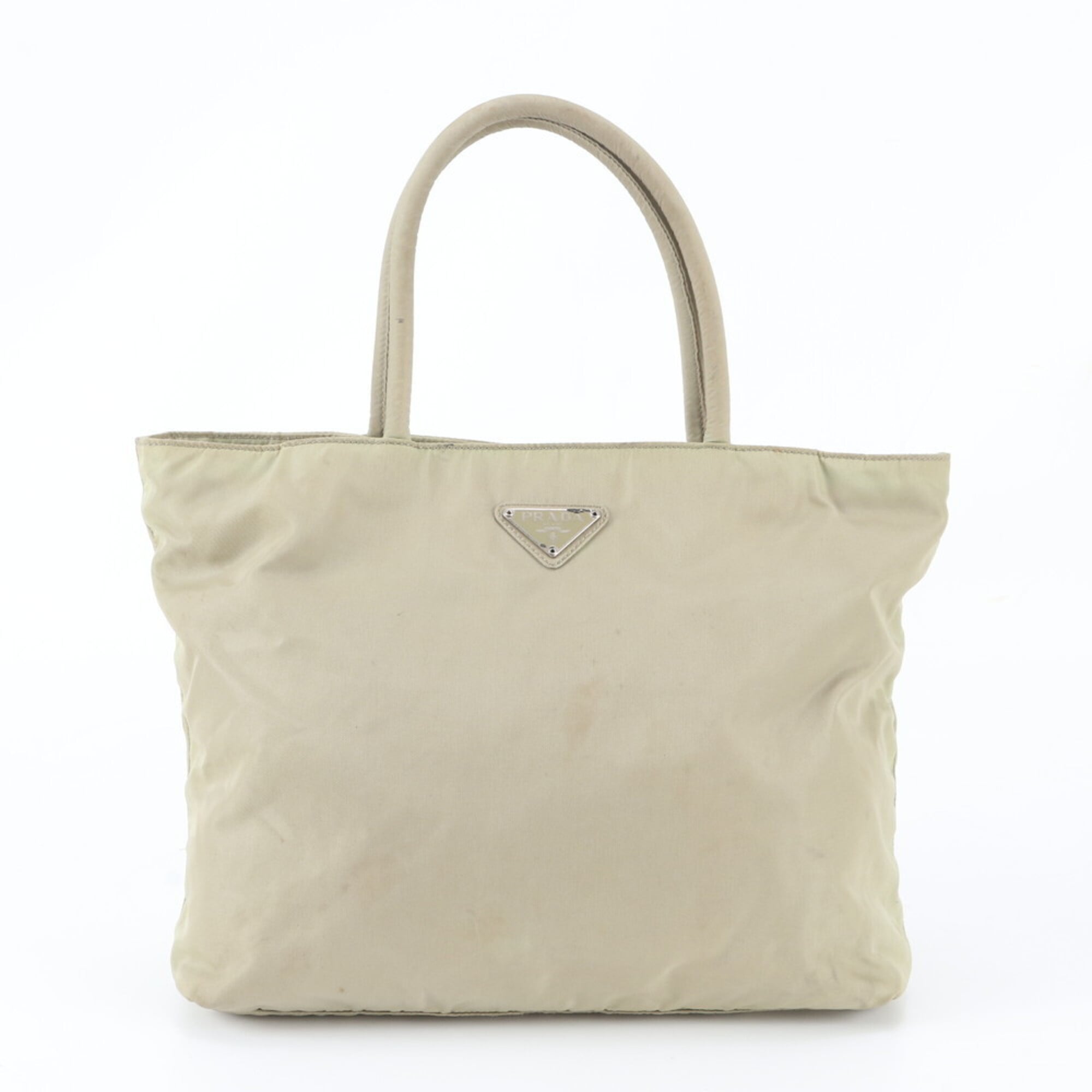 Prada Beige Nylon Handbag Tote Bag (Pre-Owned)