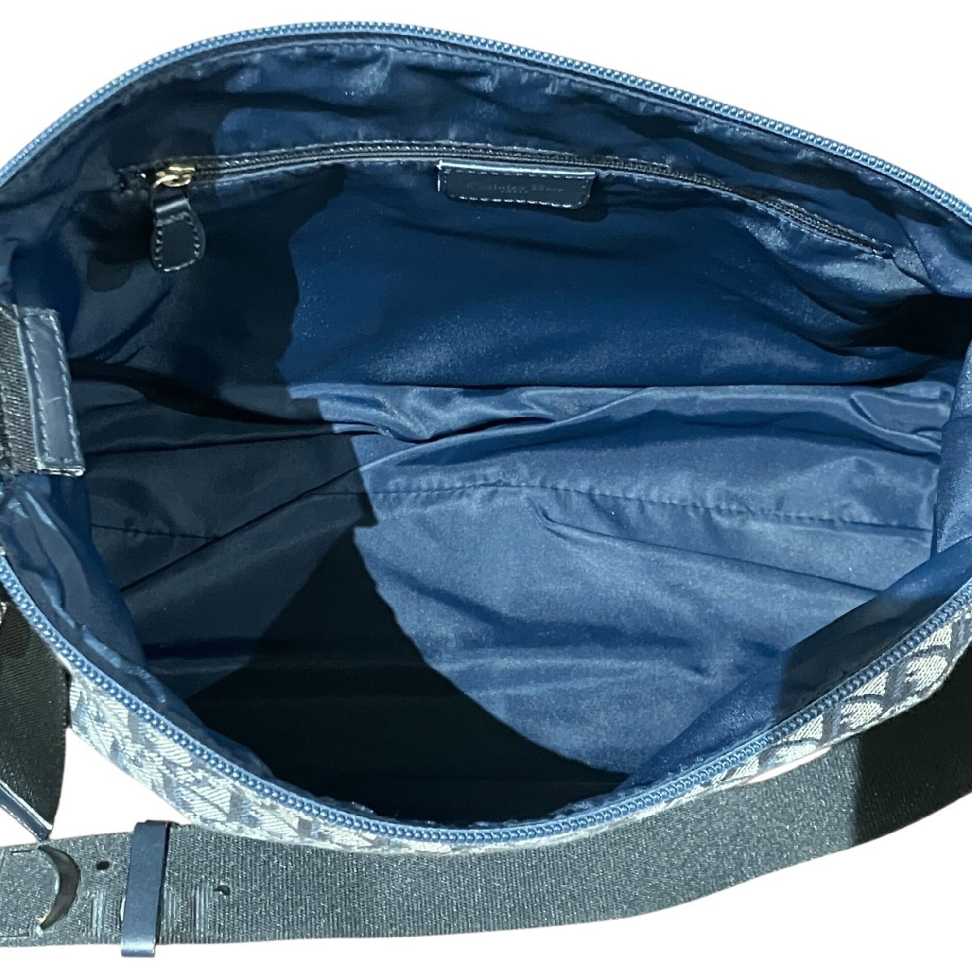 Christian Dior Navy Canvas Leather Shoulder Bag (Pre-Owned)