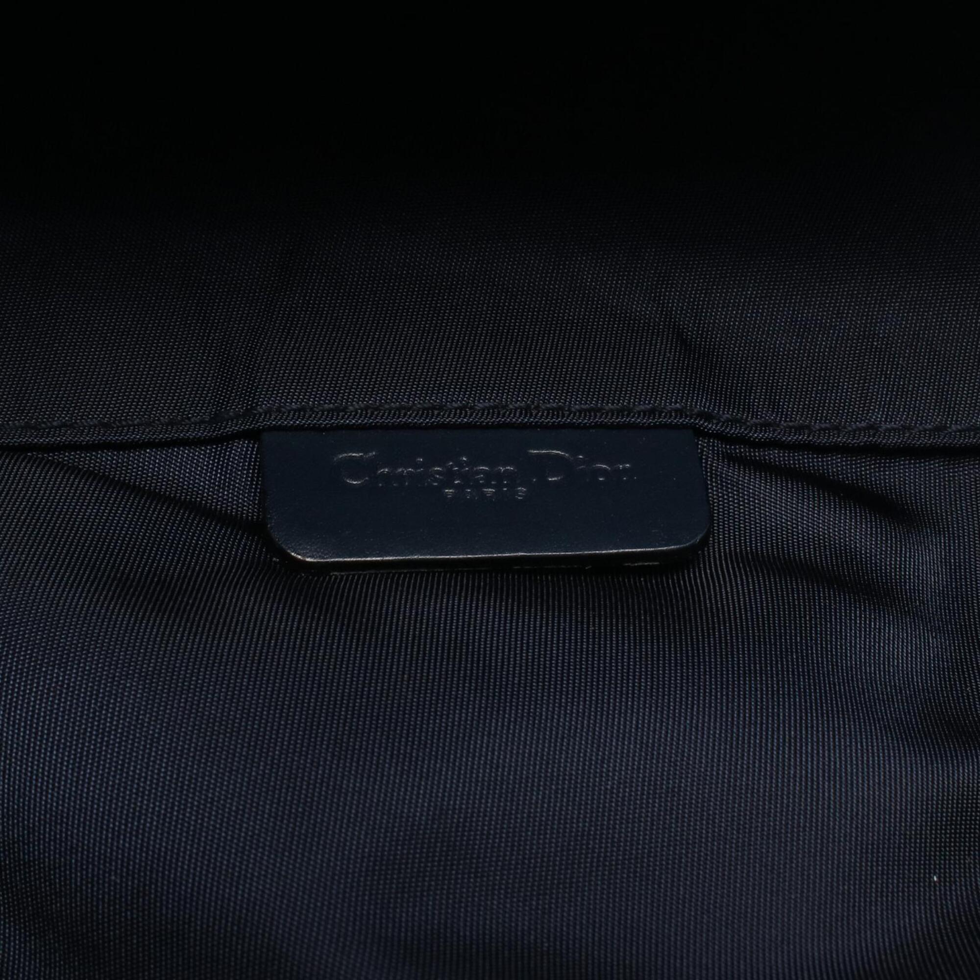 Christian Dior Beige Navy Canvas Leather Pouch (Pre-Owned)