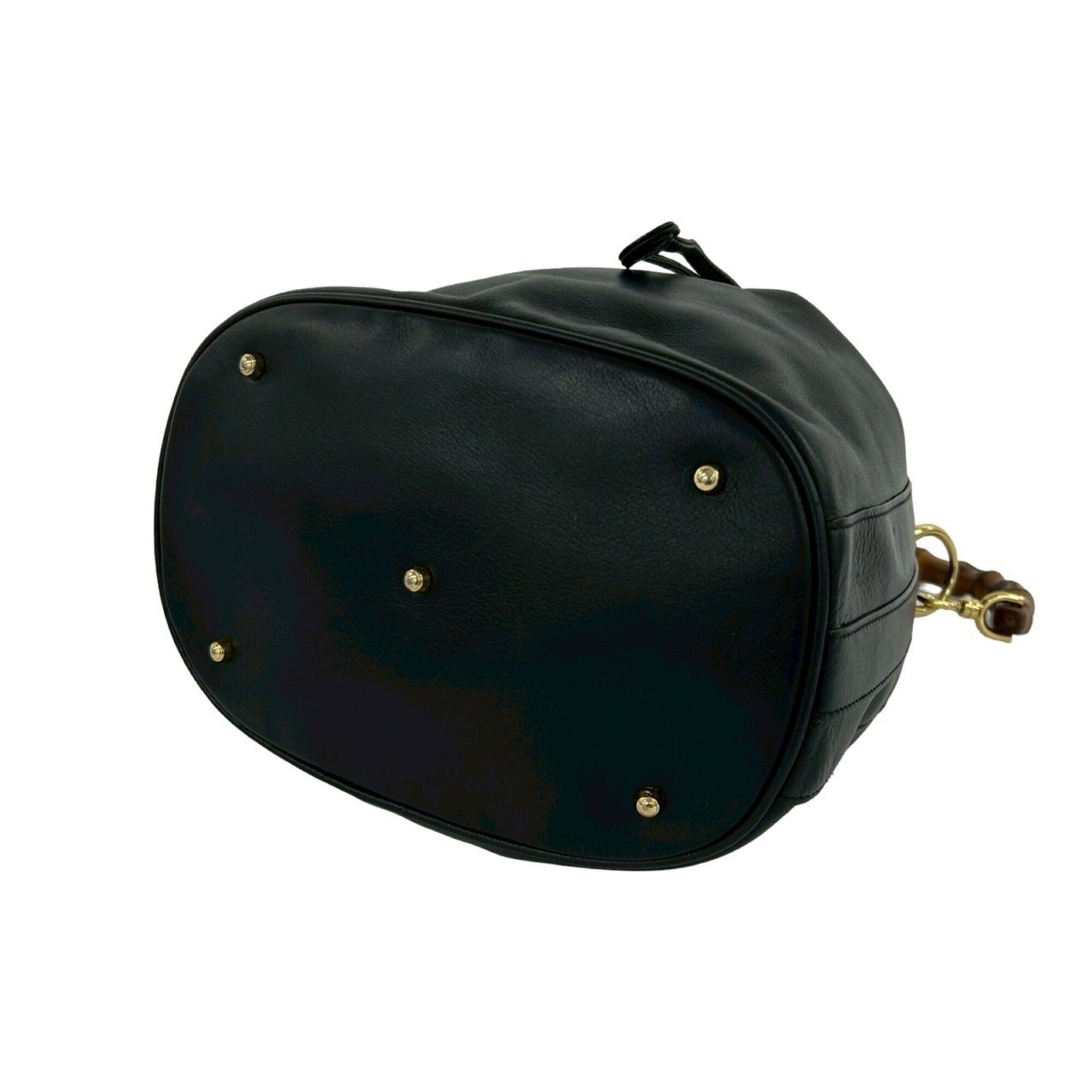 Gucci Black Leather Handbag Shoulder Bag (Pre-Owned)