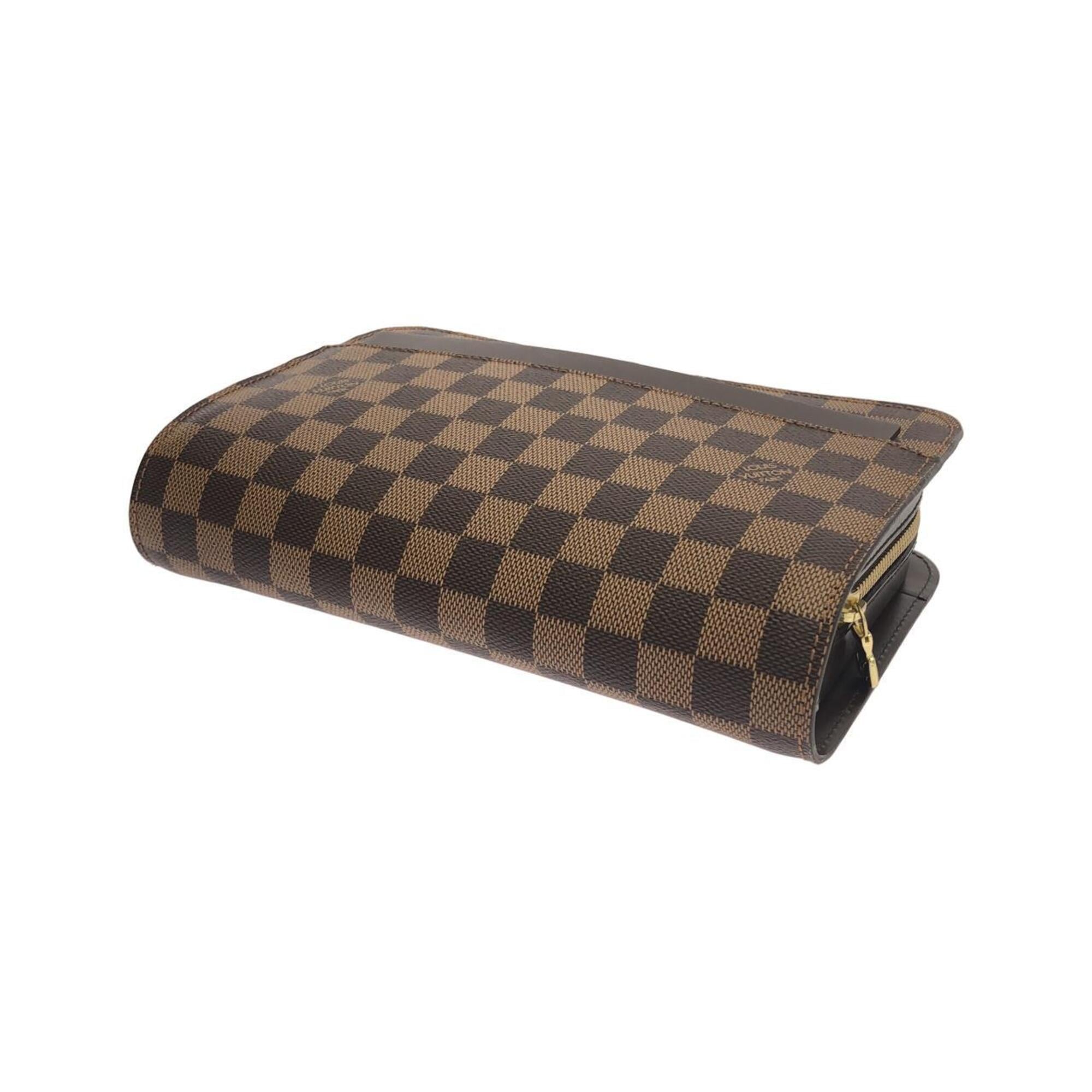 Louis Vuitton Ebene Coated Canvas Clutch Bag (Pre-Owned)