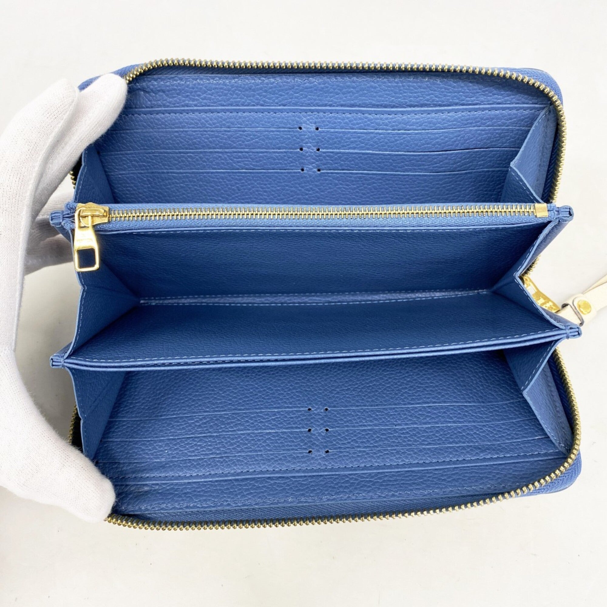 Louis Vuitton Blue Jean Cream Long Wallet (Bi-Fold) (Pre-Owned)