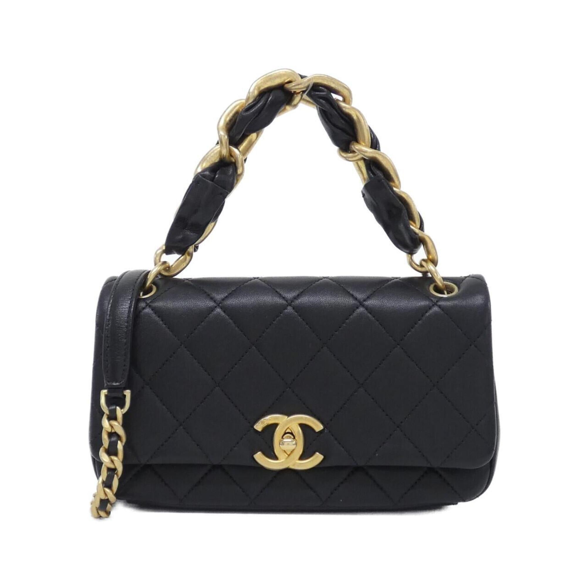 Chanel Black Leather Handbag (Pre-Owned)