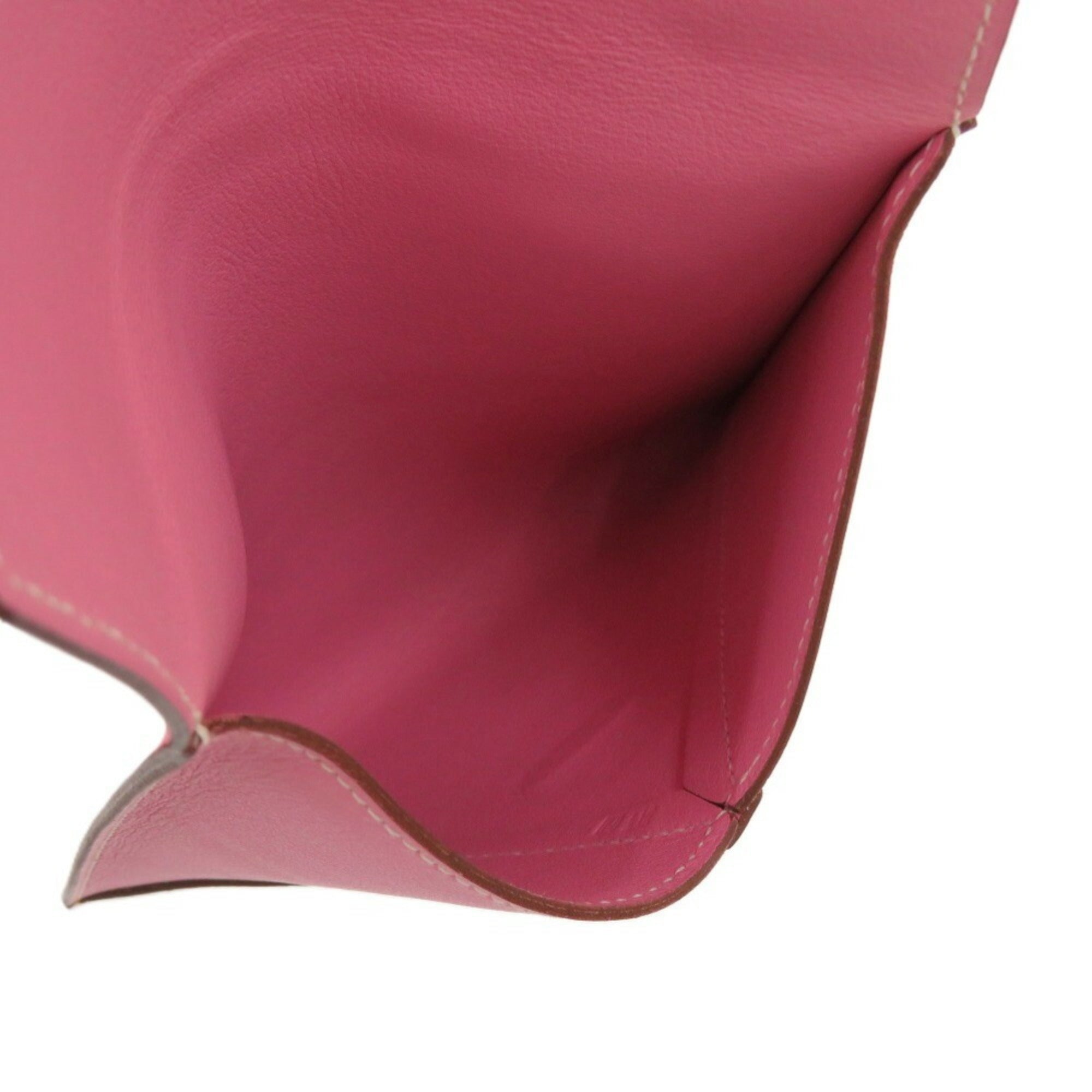 Hermes Pink White Leather Pouch (Pre-Owned)