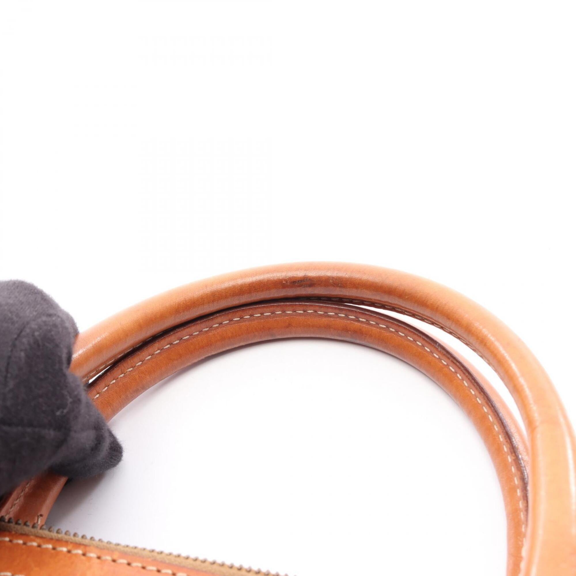 Celine Macadam Brown Coated Canvas Boston Bag Handbag (Pre-Owned)