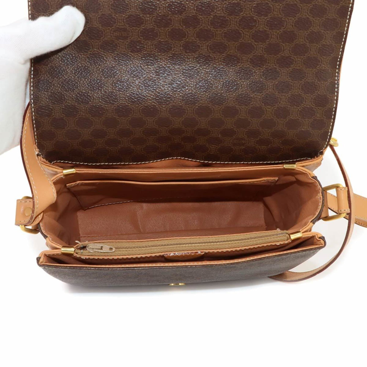 Celine Brown Pvc Leather Handbag Shoulder Bag (Pre-Owned)