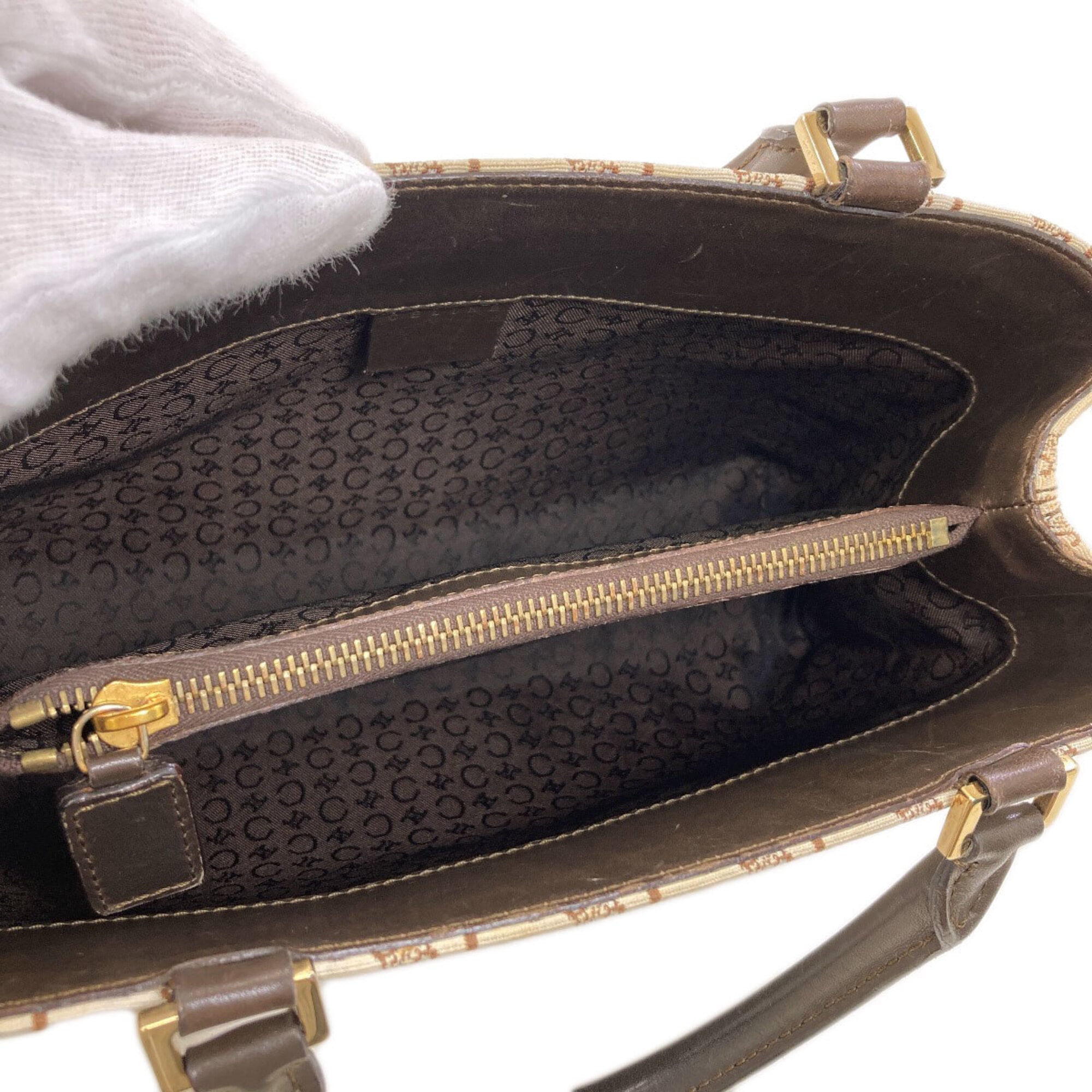 Celine Beige Canvas Leather Handbag (Pre-Owned)