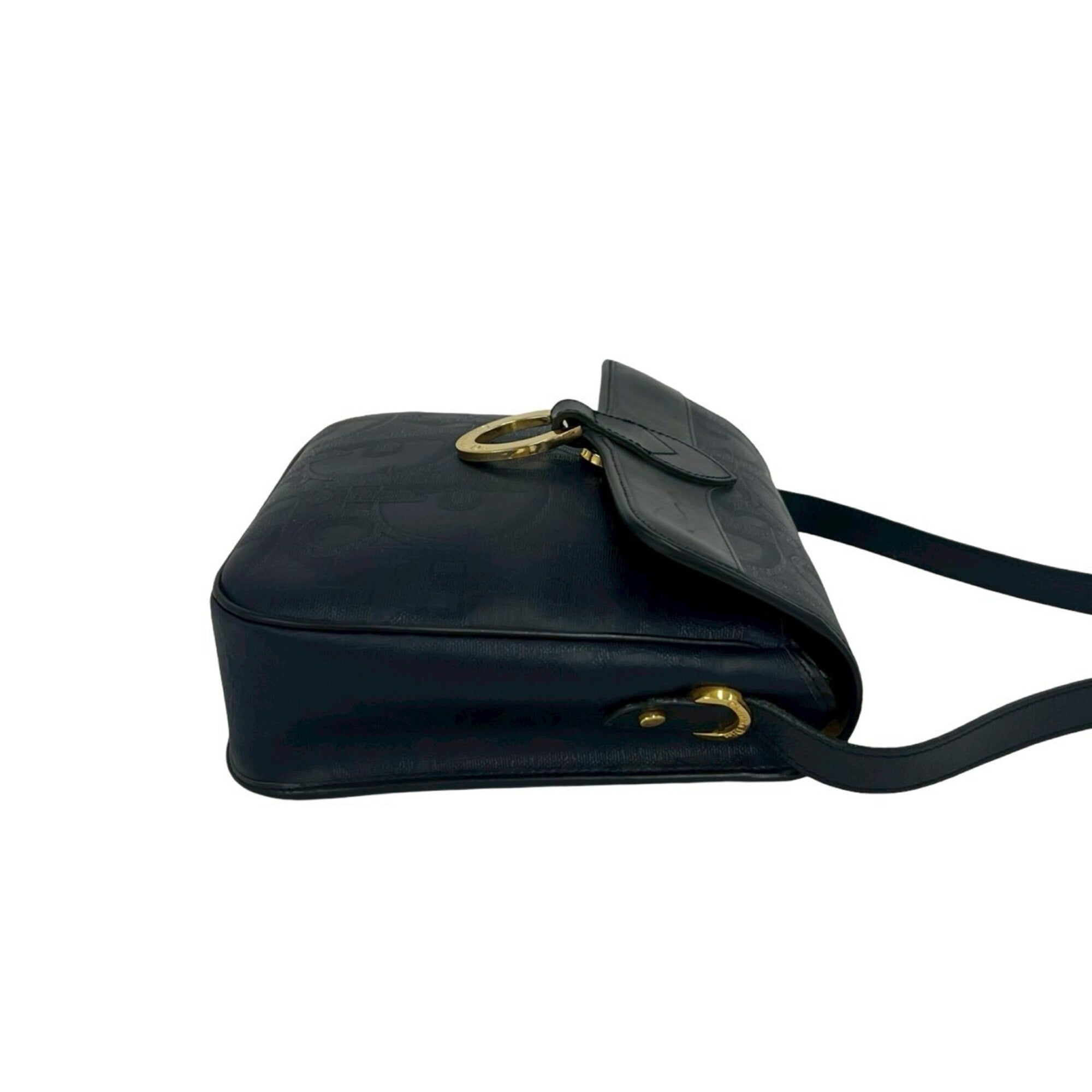 Christian Dior Navy Leather Pvc Pochette Shoulder Bag (Pre-Owned)