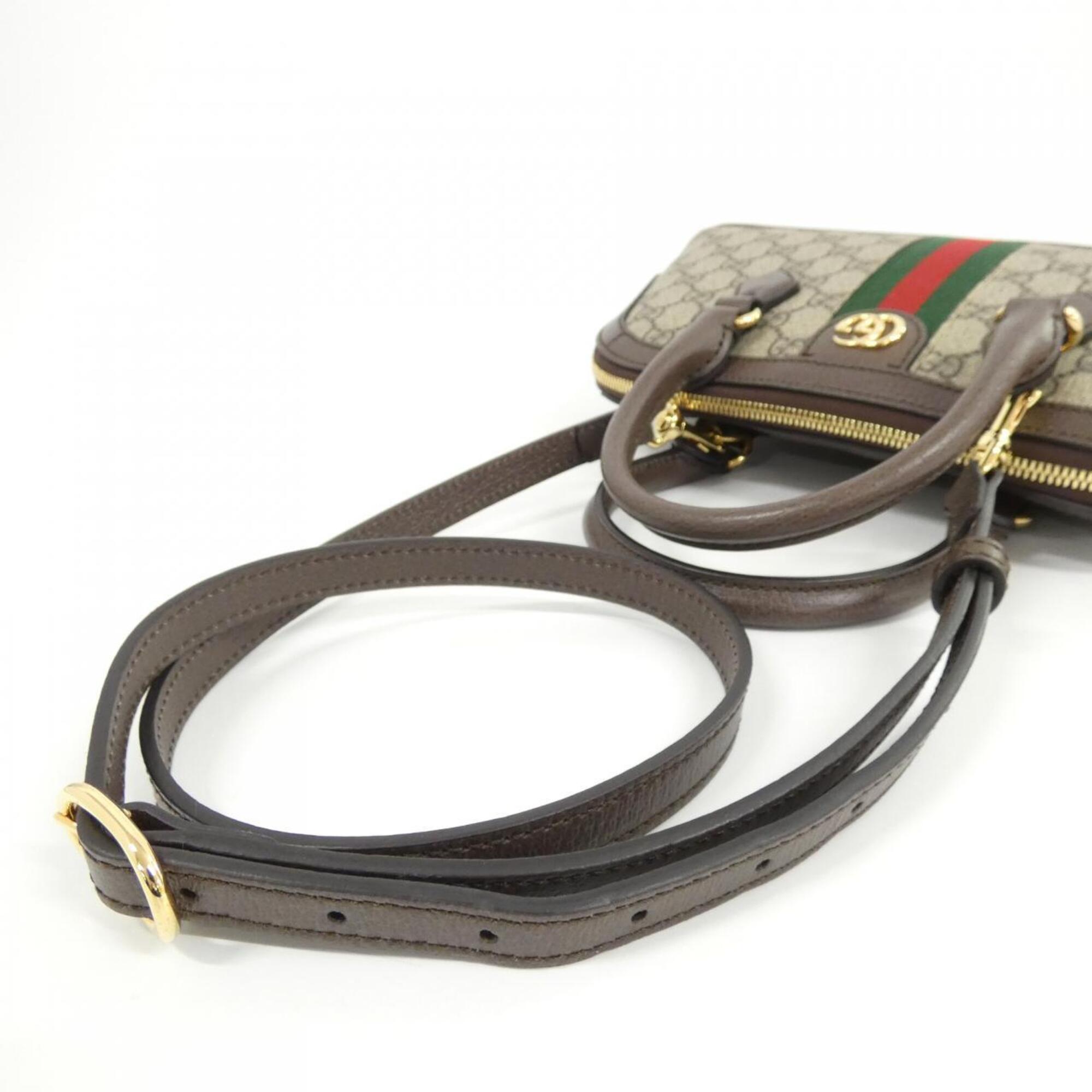 Gucci Ophidia Beige Brown Gg Supreme Canvas Handbag (Pre-Owned)