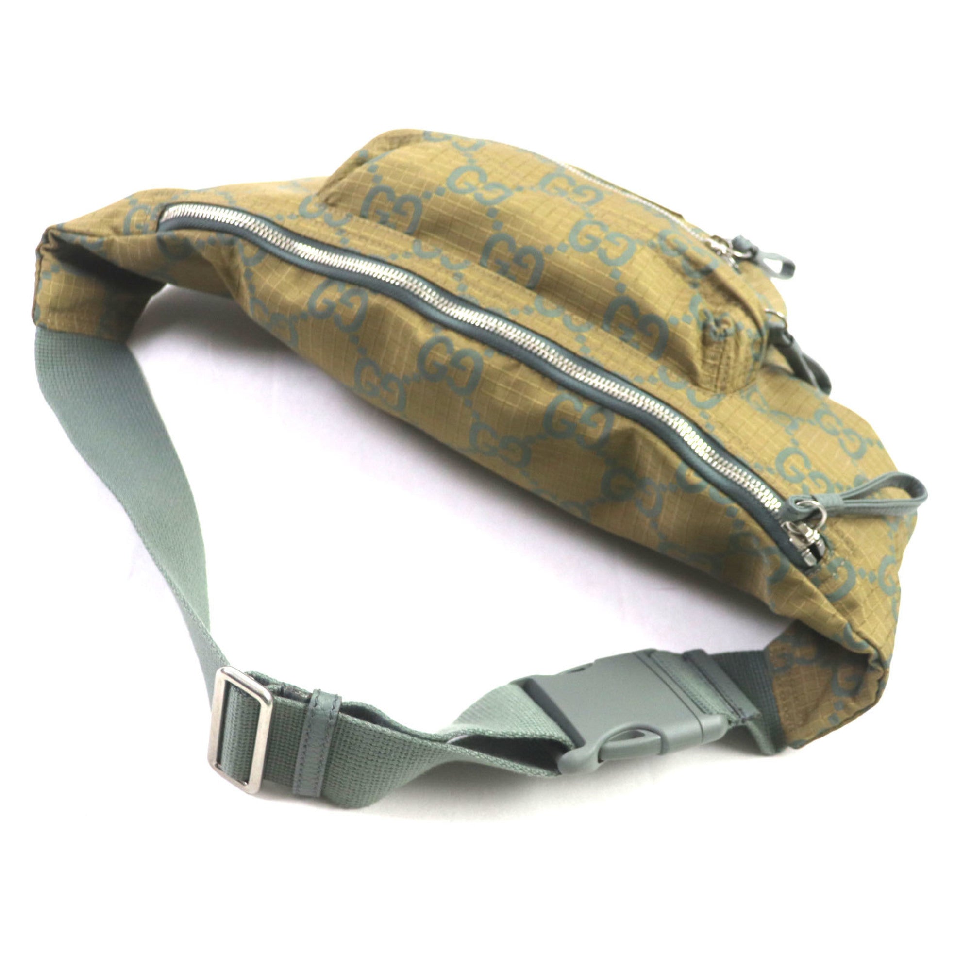 Gucci Khaki Nylon Leather Fanny Pack (Pre-Owned)