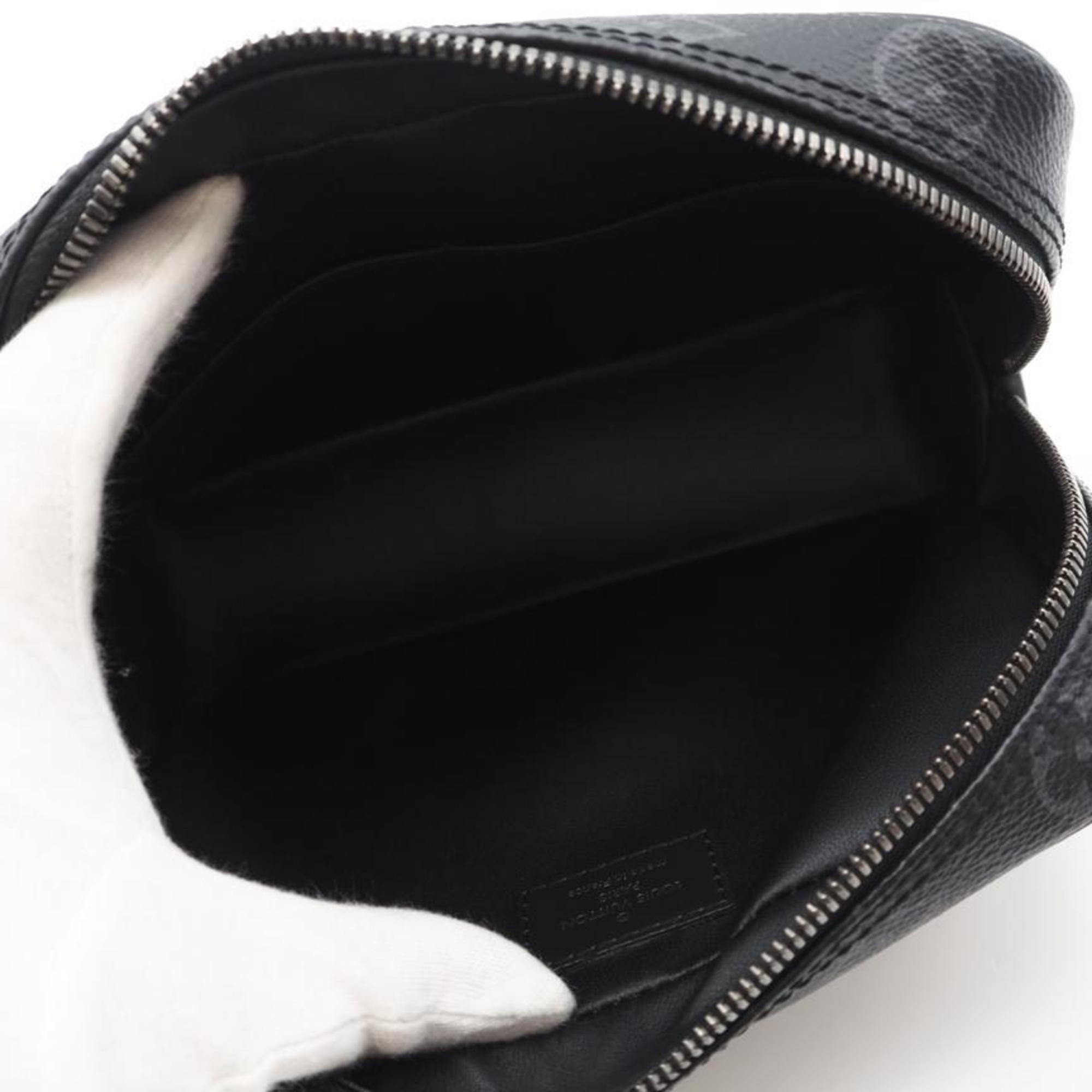 Louis Vuitton Black Gray Coated Canvas Clutch Bag (Pre-Owned)