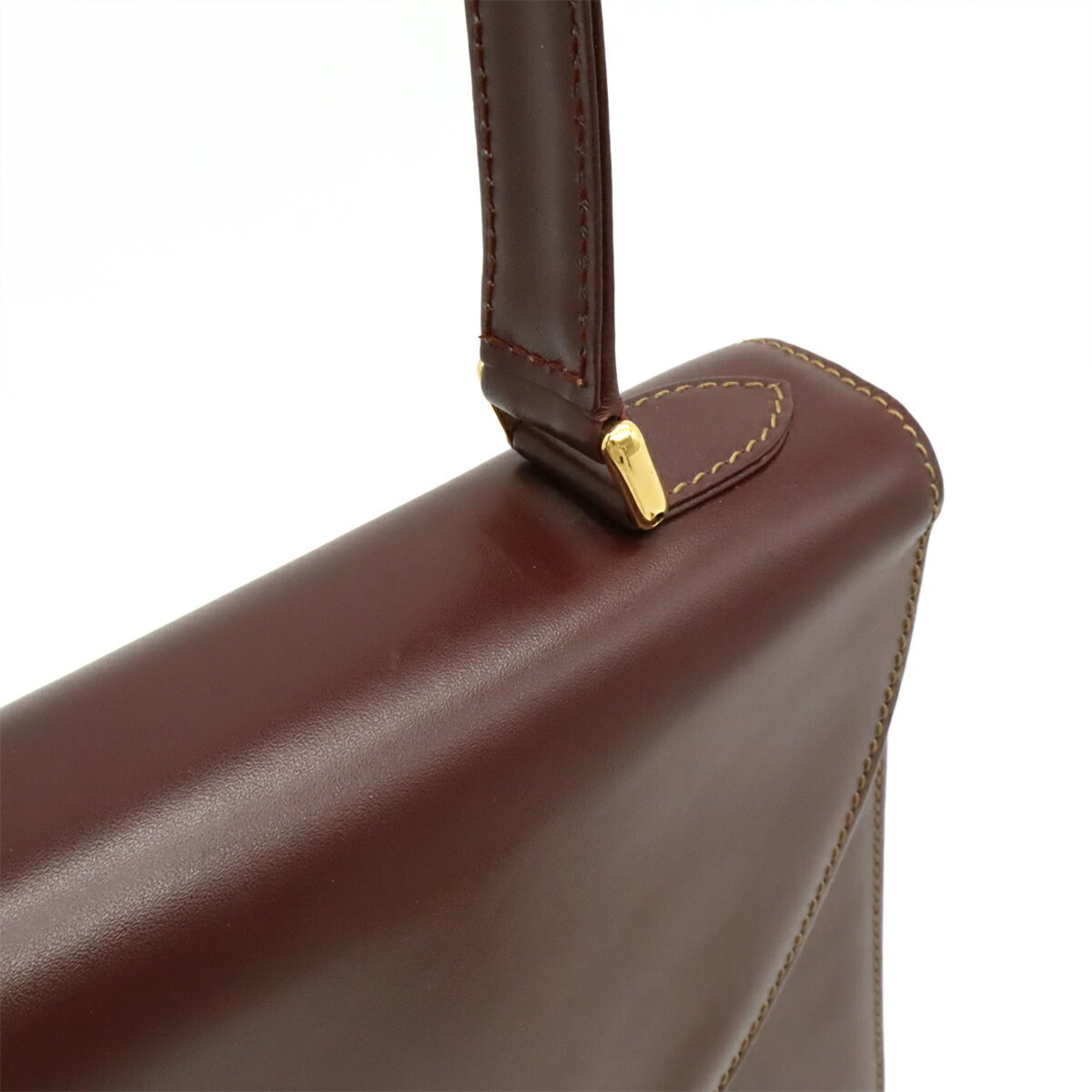 Cartier Bordeaux Leather Handbag (Pre-Owned)