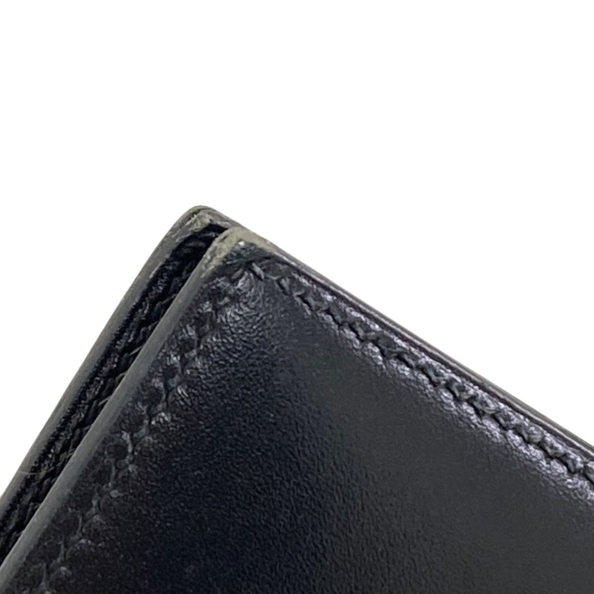 Hermes Black Box Calf Leather Wallet (Bi-Fold) (Pre-Owned)