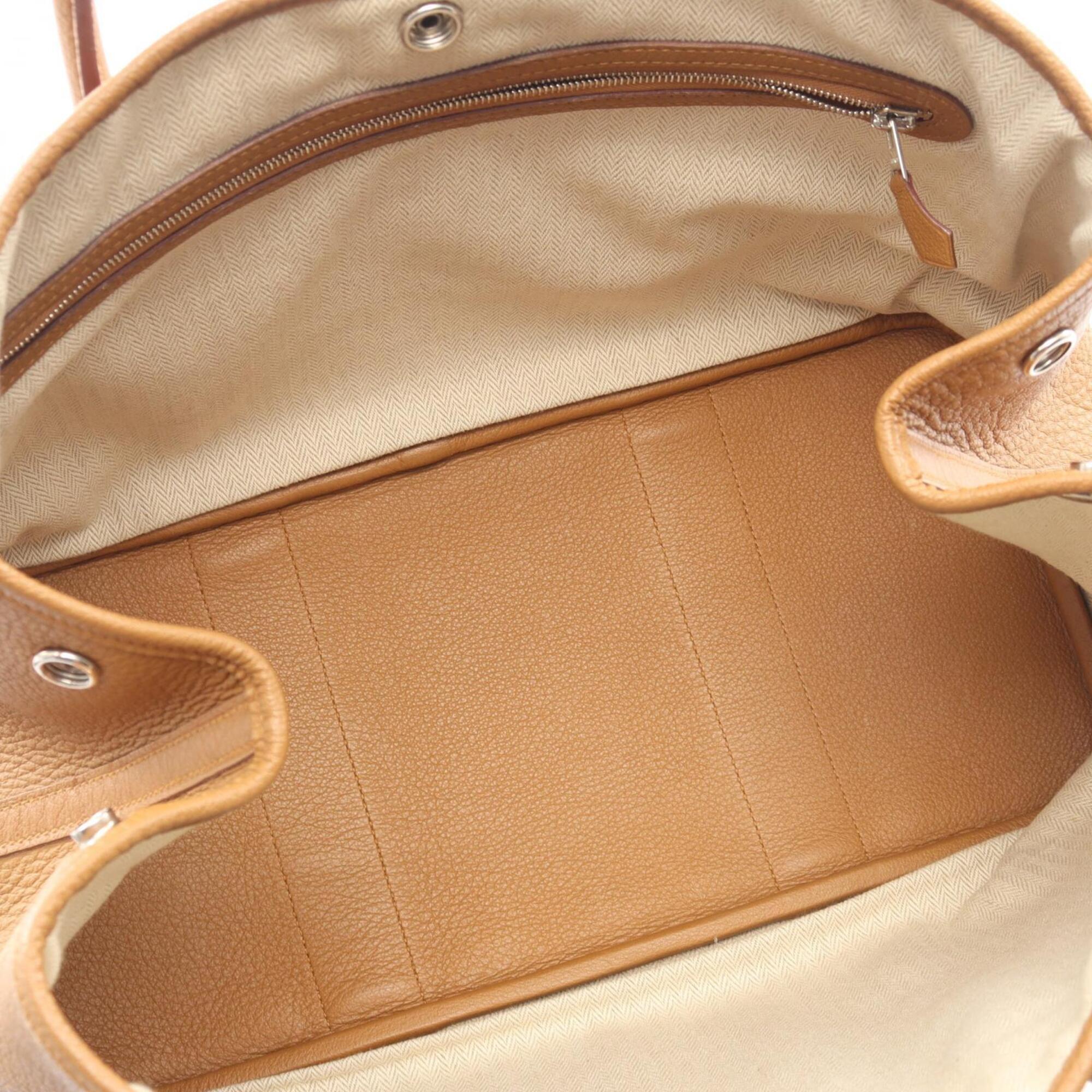 Hermes Brown Fjord Leather Handbag Tote Bag (Pre-Owned)