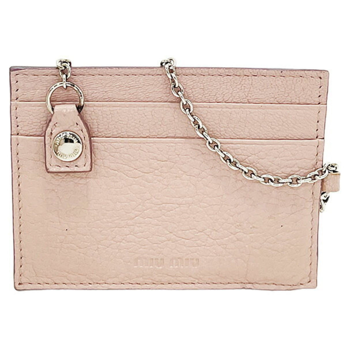 Miu Miu Beige Pink Pink Leather Long Wallet (Bi-Fold) (Pre-Owned)