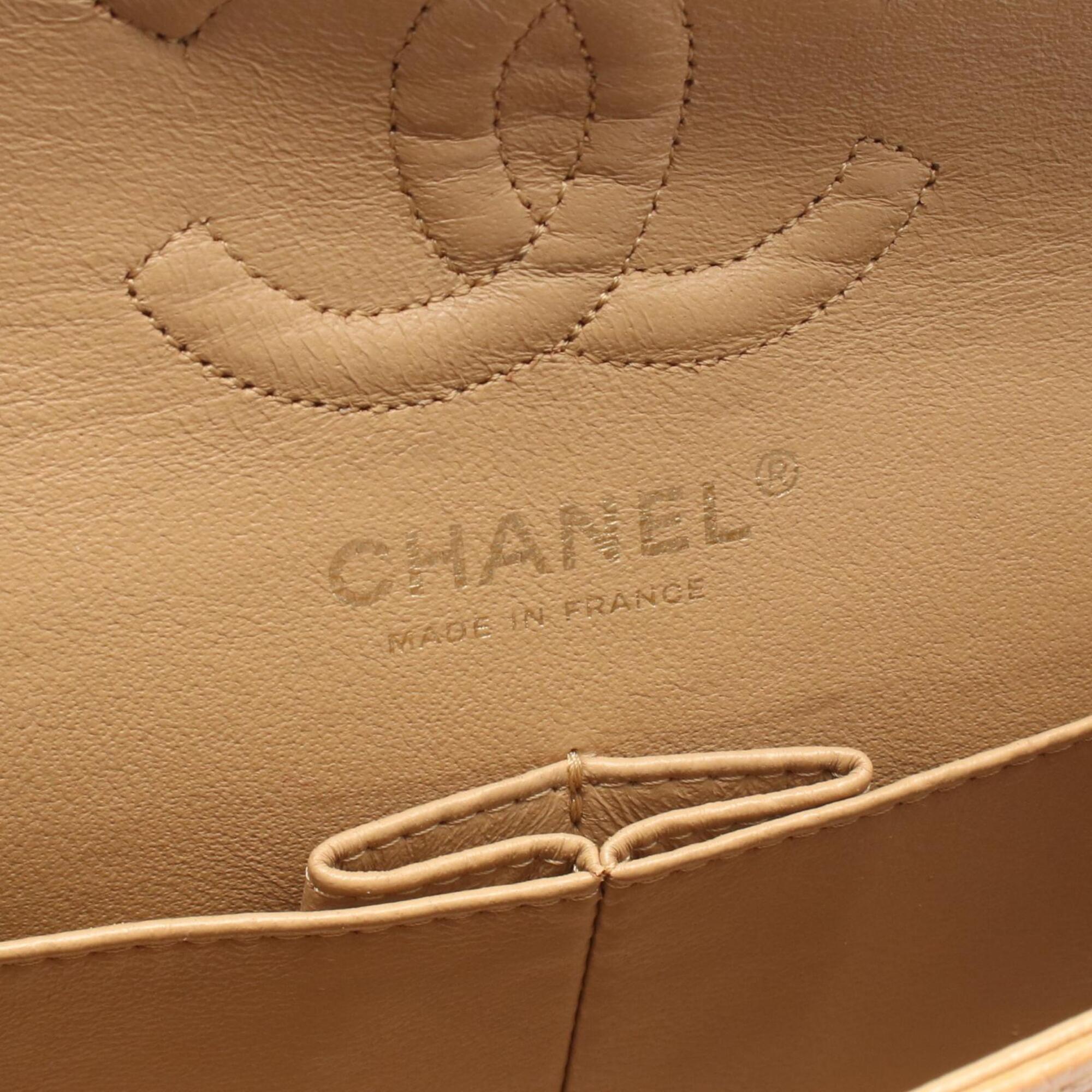 Chanel Beige Grained Calfskin Handbag Shoulder Bag (Pre-Owned)