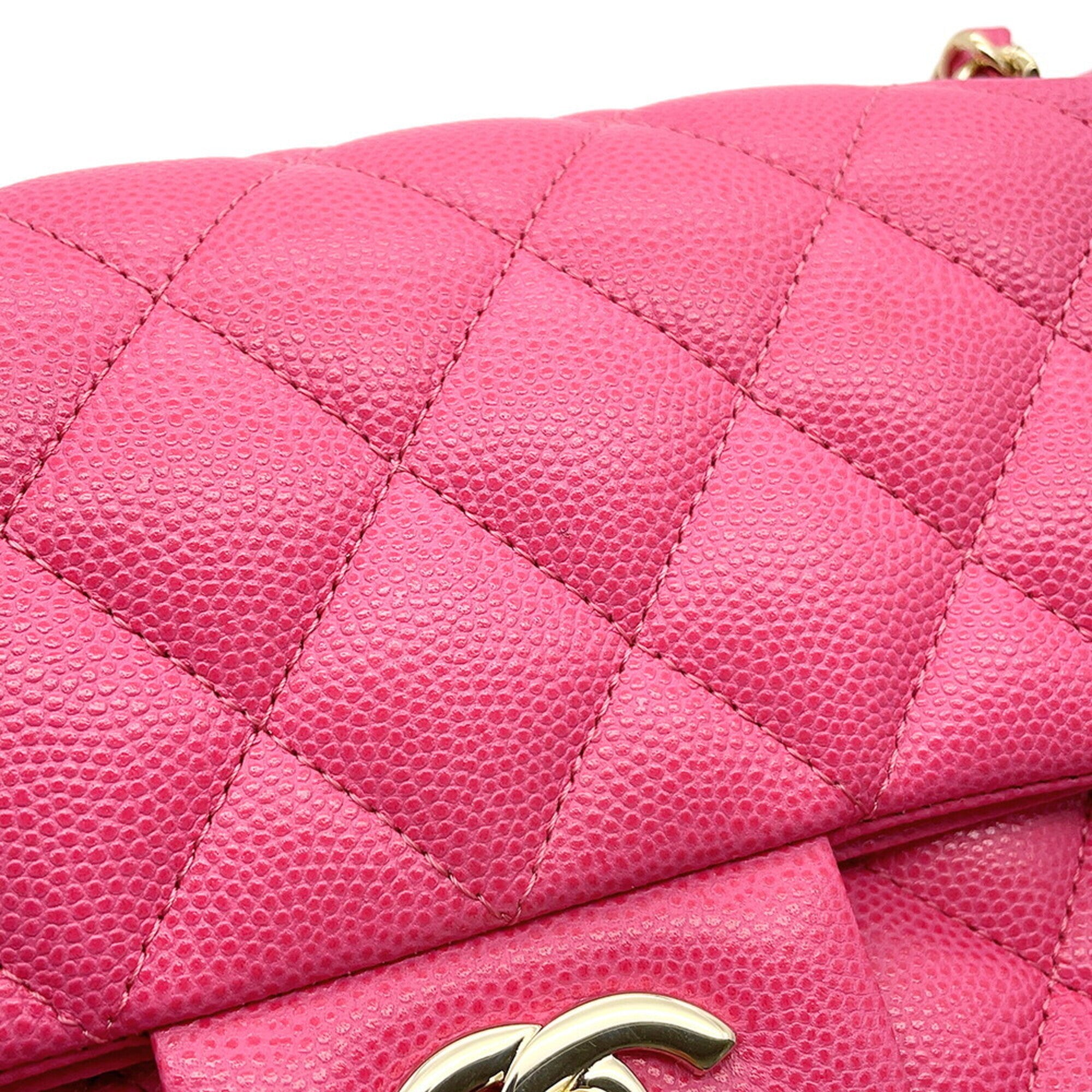 Chanel Matelasse Pink Grained Calfskin Handbag Shoulder Bag (Pre-Owned)