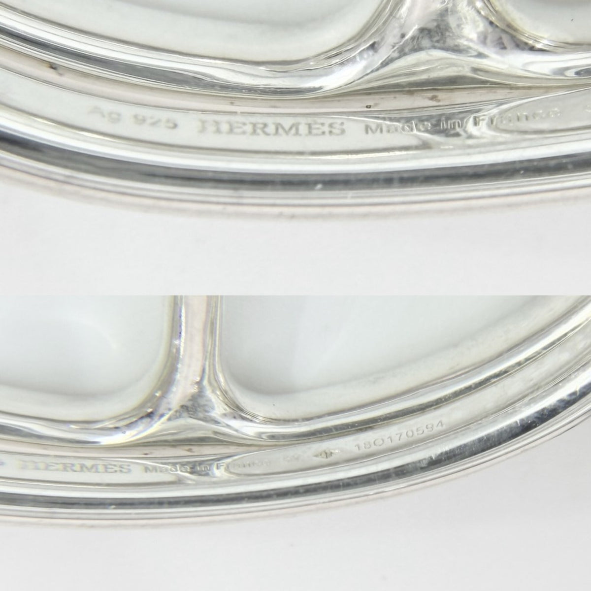 Hermes Silver 925 Band Ring (Pre-Owned)
