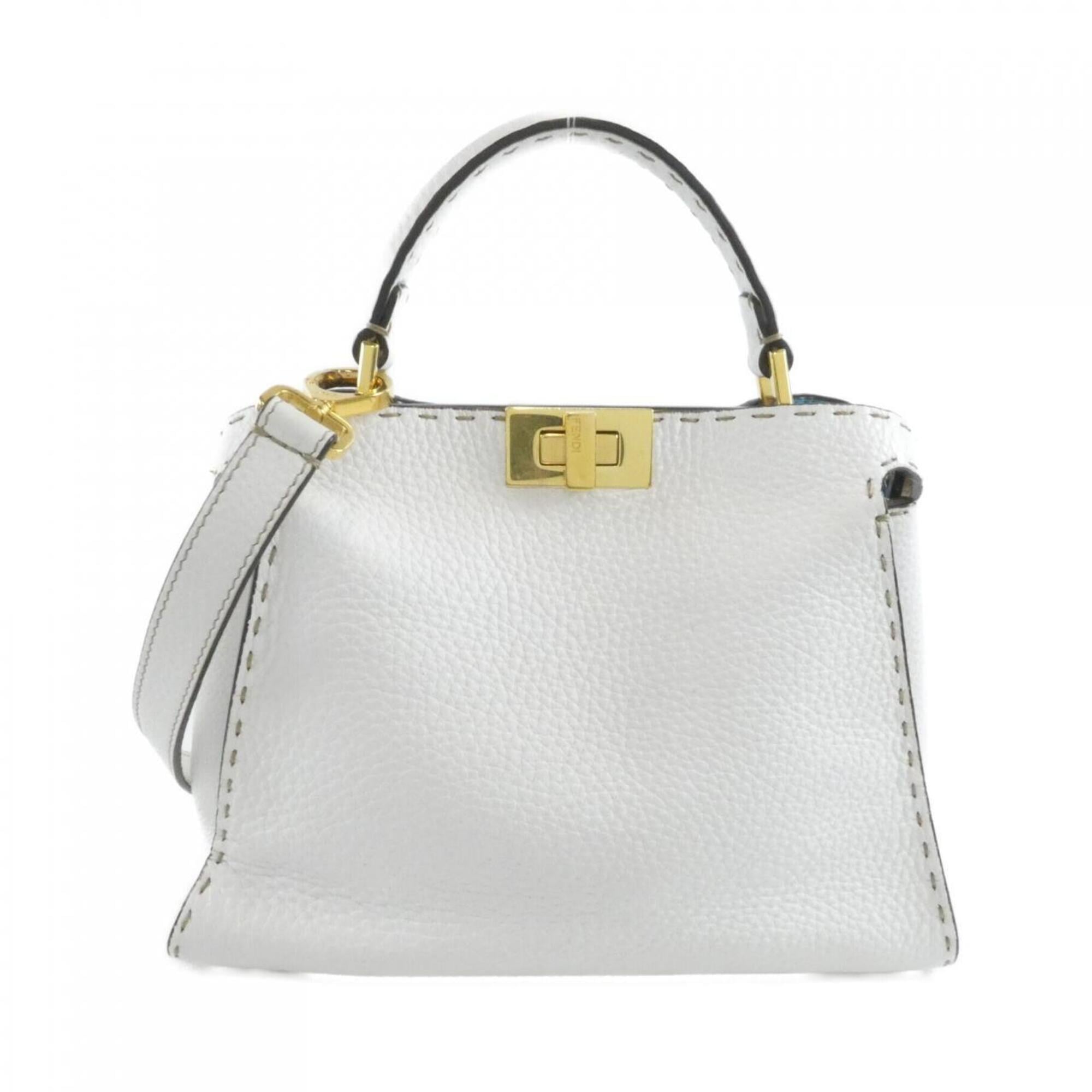 Fendi Selleria Gold Leather Handbag (Pre-Owned)