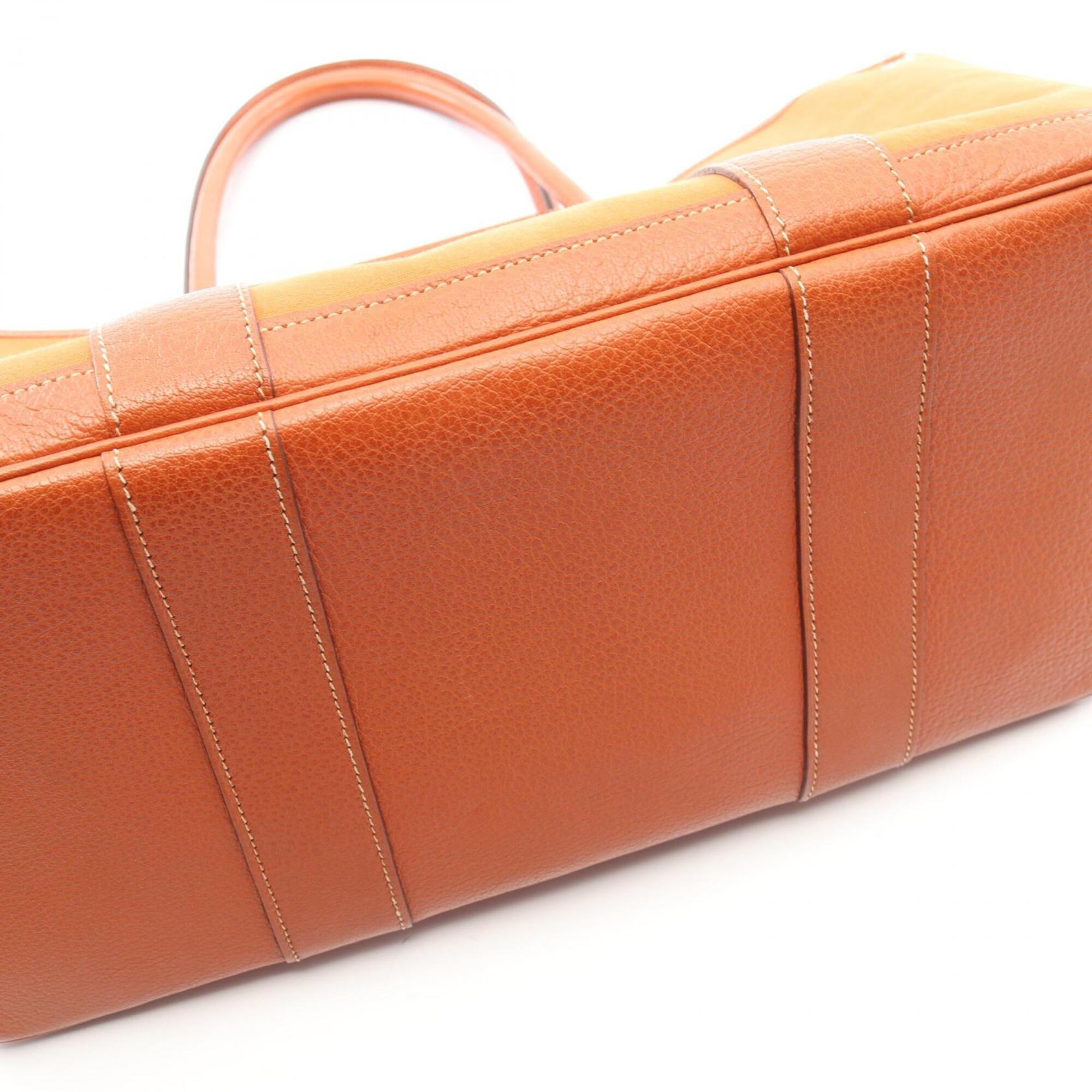 Hermes Brown Potiron Buffalo Leather Toile Officier Handbag Tote Bag (Pre-Owned)