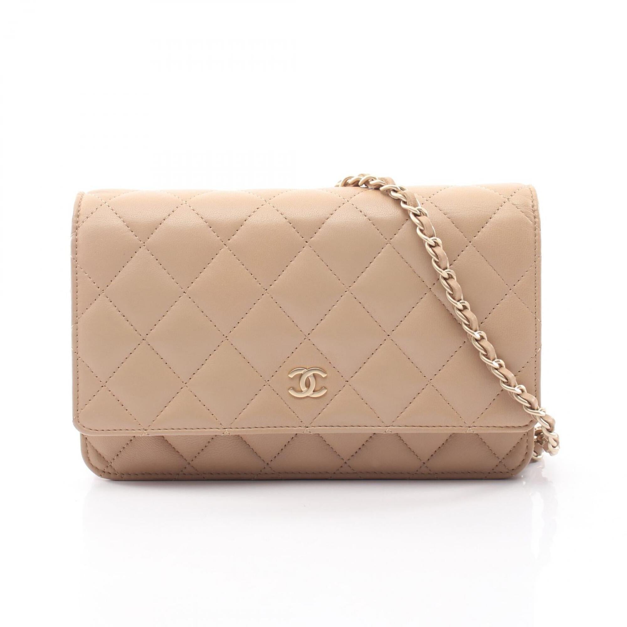 Chanel Beige Leather Handbag Shoulder Bag (Pre-Owned)
