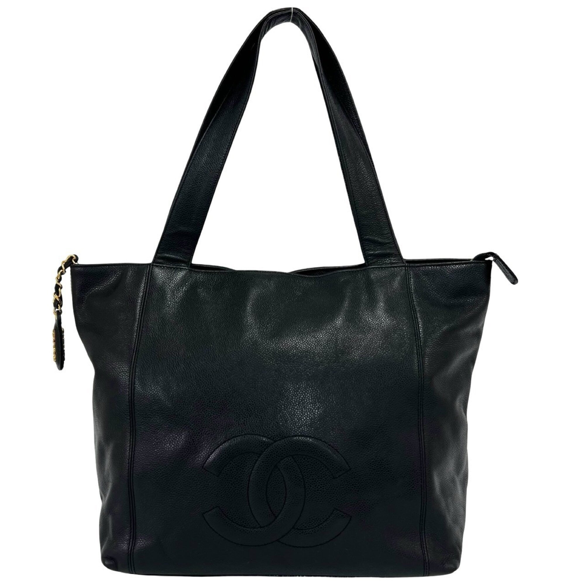 Chanel Black Grained Calfskin Tote Bag (Pre-Owned)