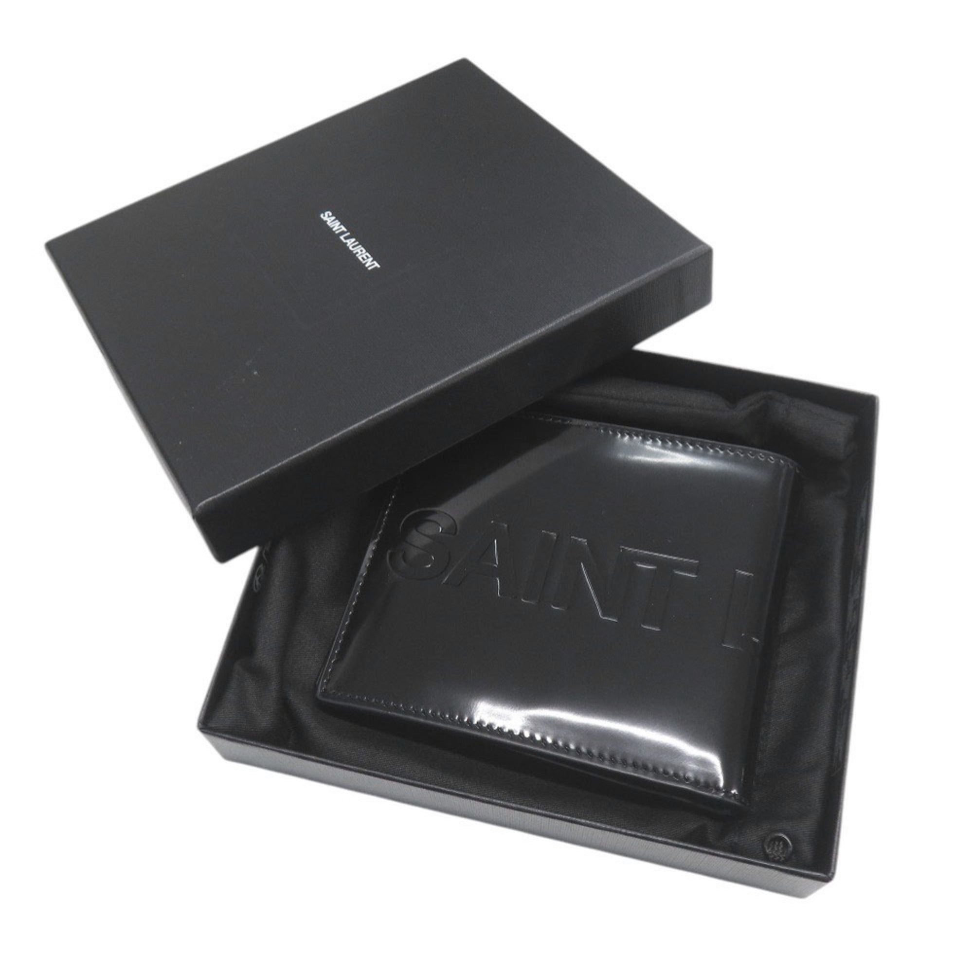 Saint Laurent Black Patent Leather Wallet (Bi-Fold) (Pre-Owned)