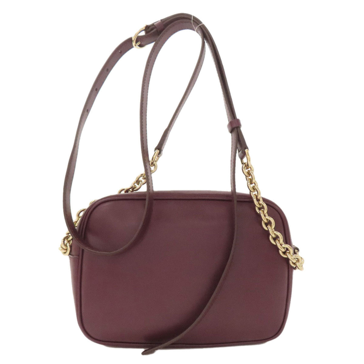 Salvatore Ferragamo Bordeaux Leather Shoulder Bag (Pre-Owned)