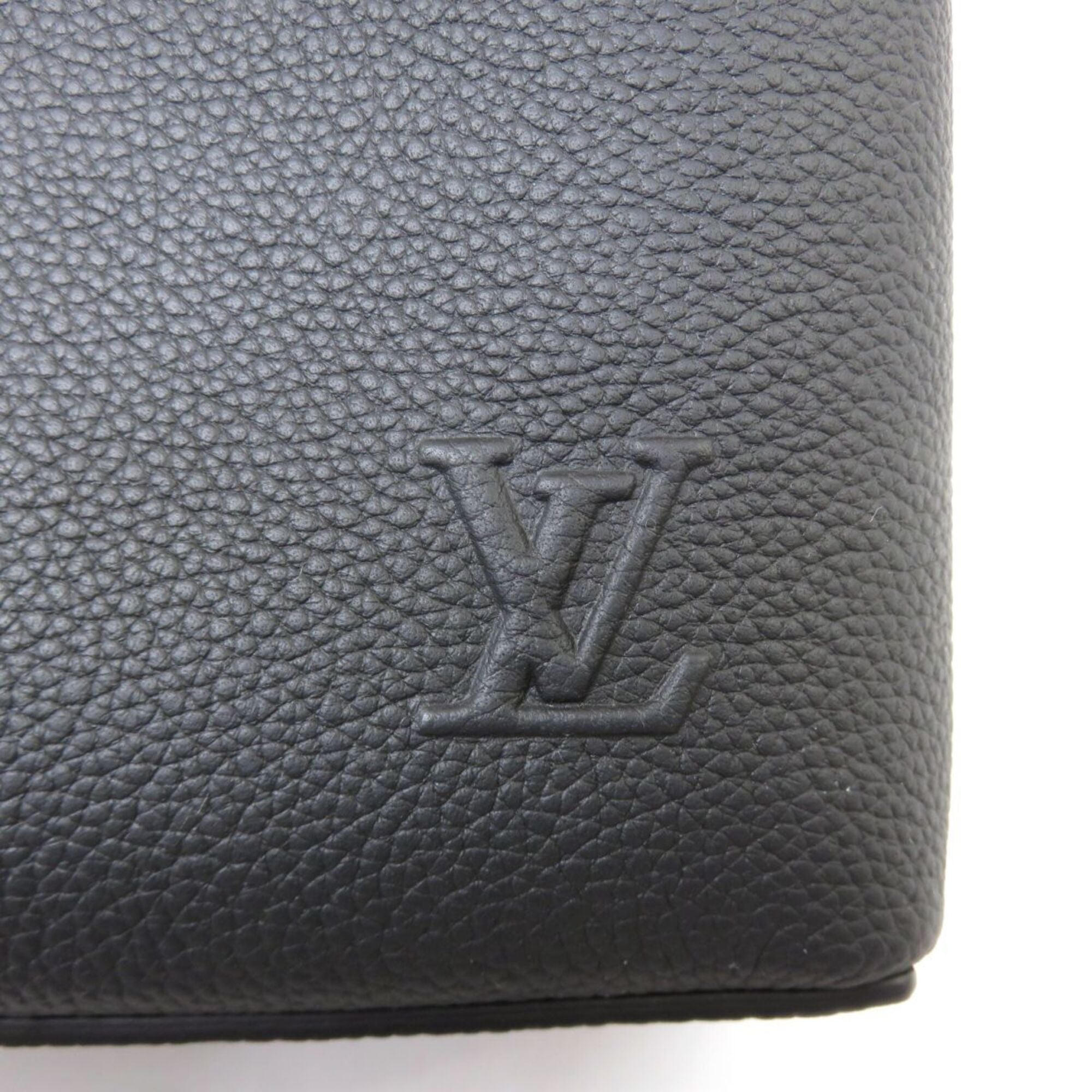 Louis Vuitton Black Leather Clutch Bag Pouch (Pre-Owned)