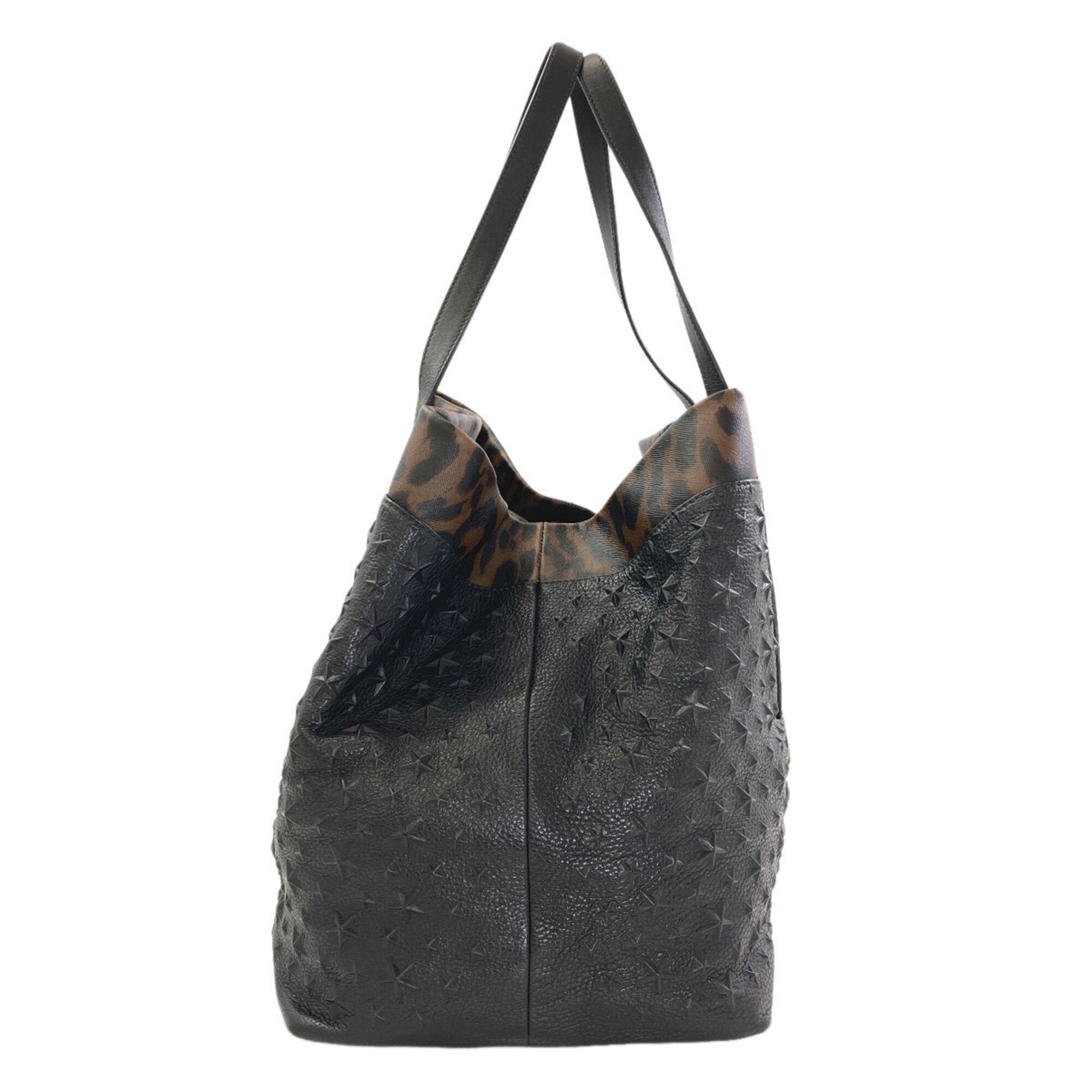 Jimmy Choo Black Brown Leather Tote Bag (Pre-Owned)