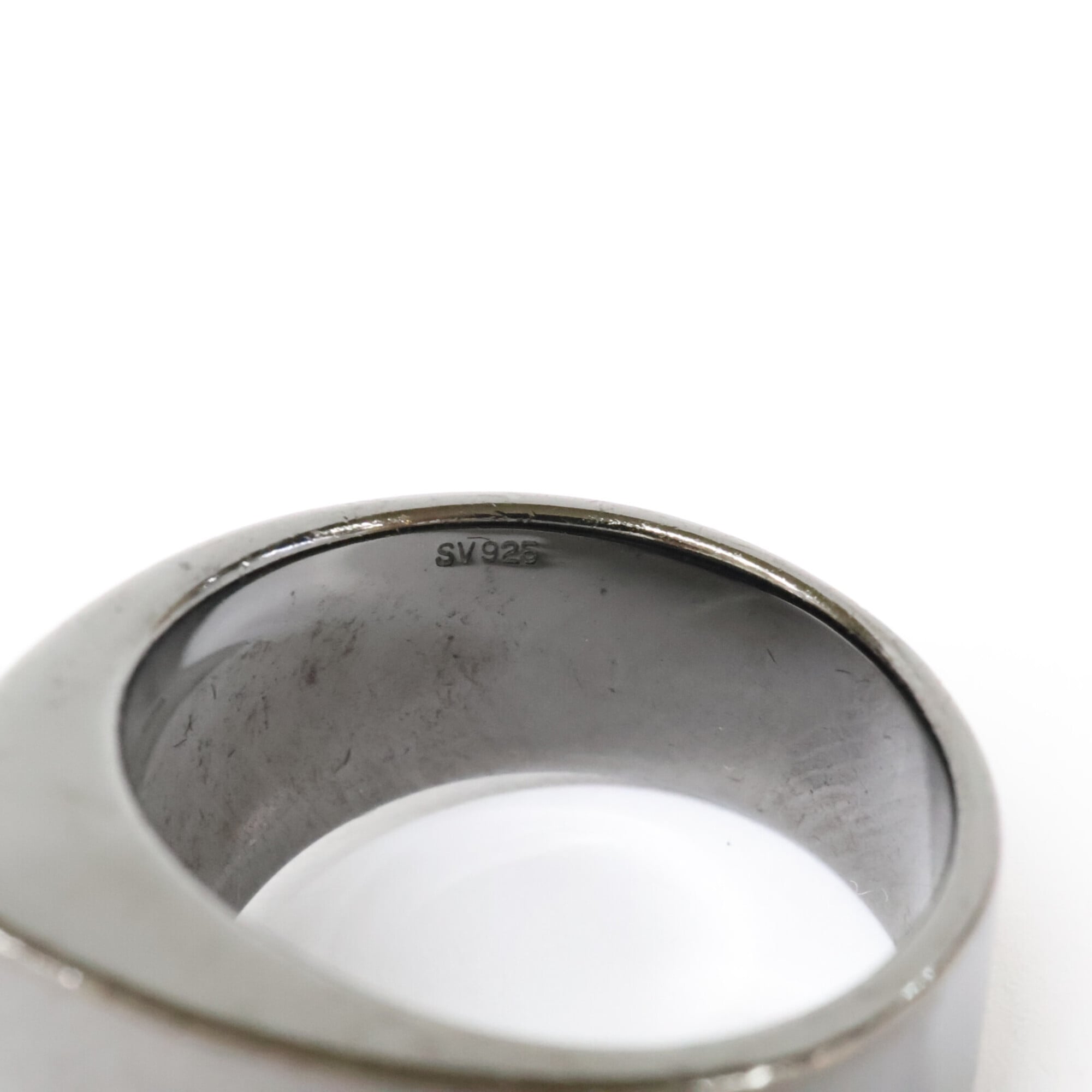 Yohji Yamamoto Black Silver 925 Band Ring (Pre-Owned)