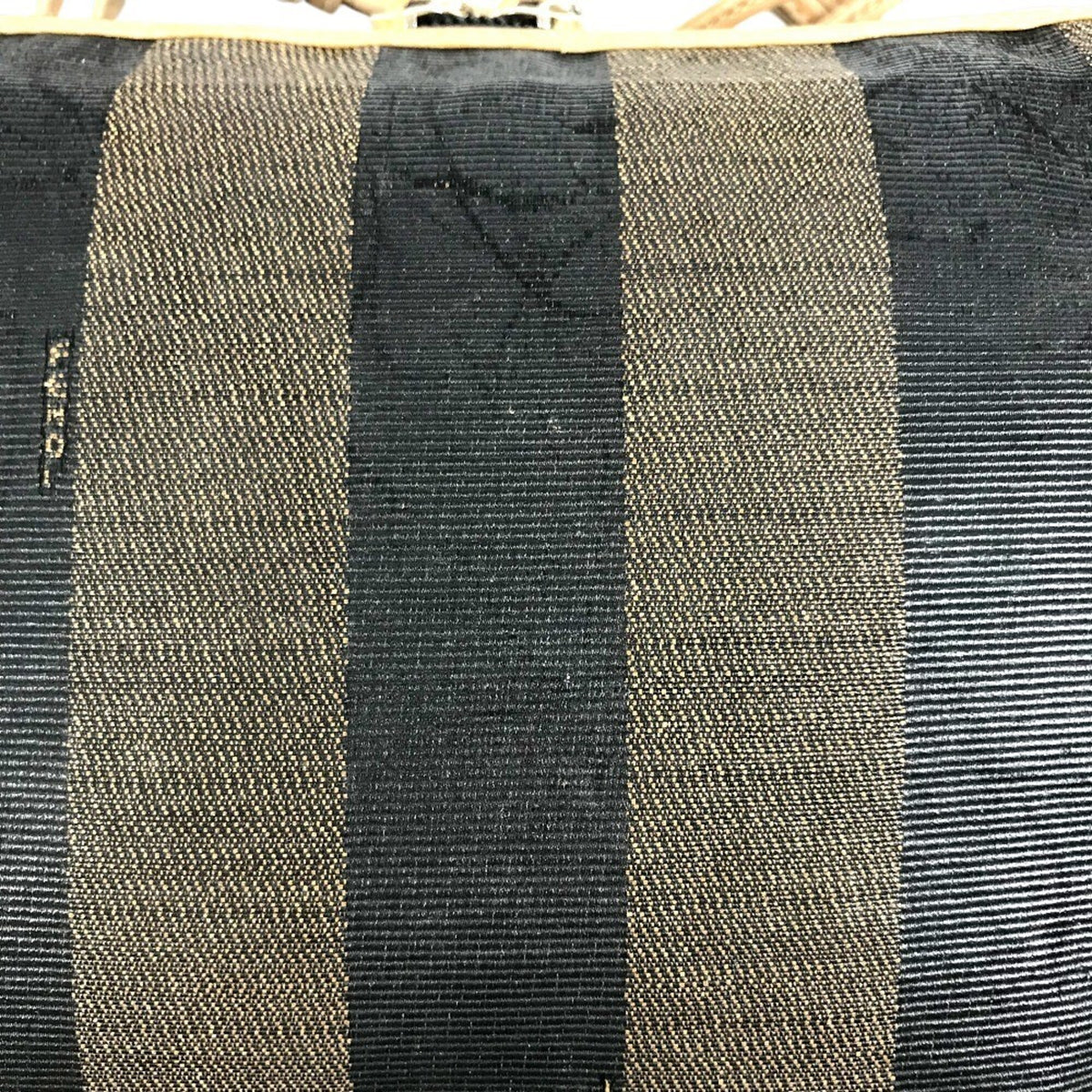 Fendi Pequin Brown Khaki Leather Canvas Shoulder Bag (Pre-Owned)