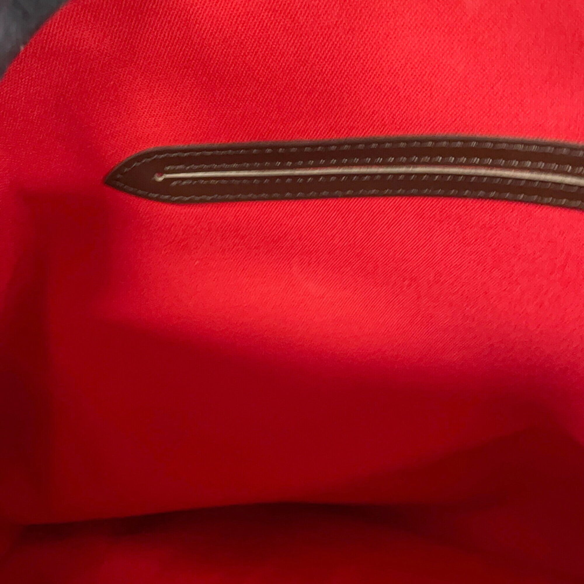 Louis Vuitton Ebene Red Color Damier Canvas Shoulder Bag (Pre-Owned)