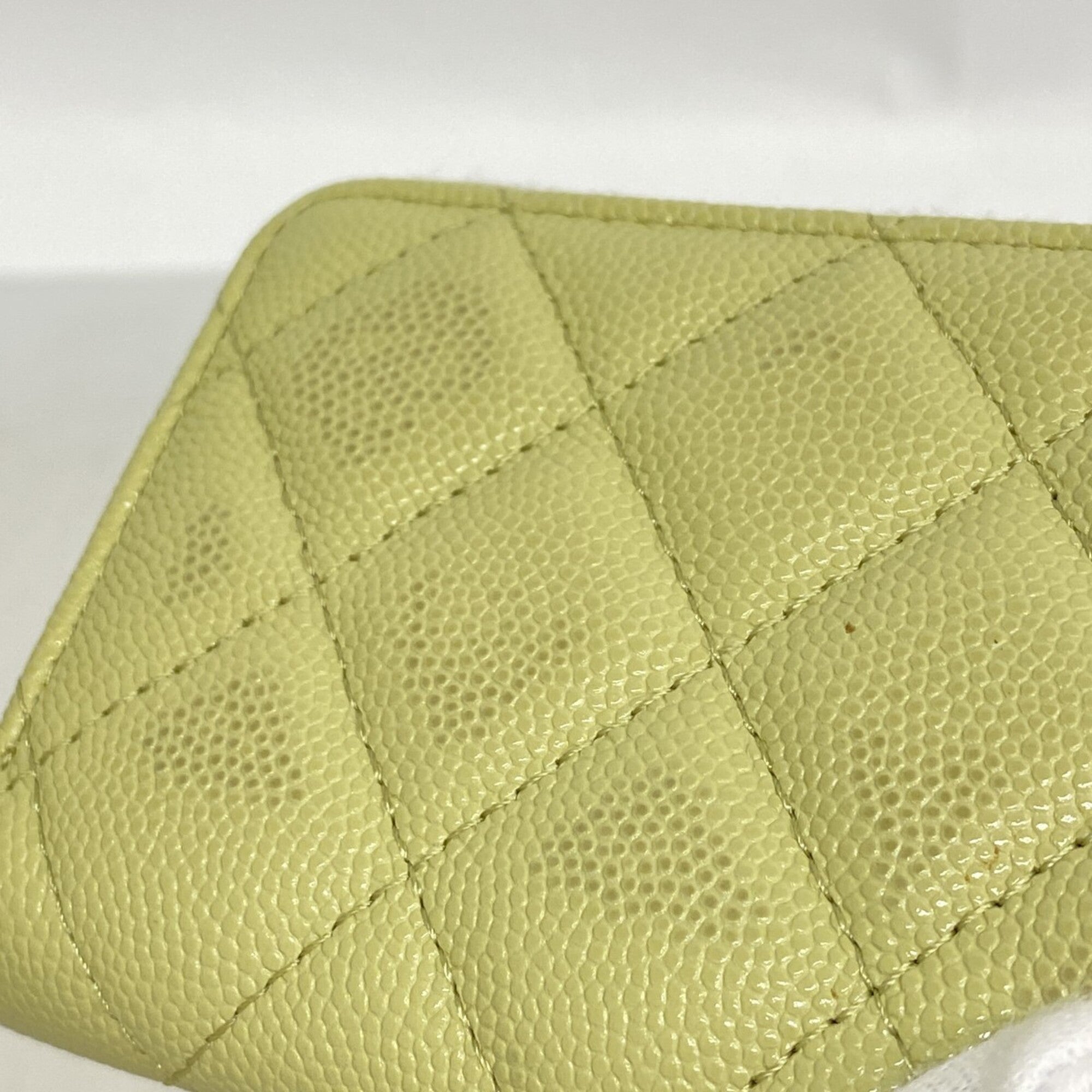 Chanel Light Green Grained Calfskin Coin Purse/Coin Case (Pre-Owned)