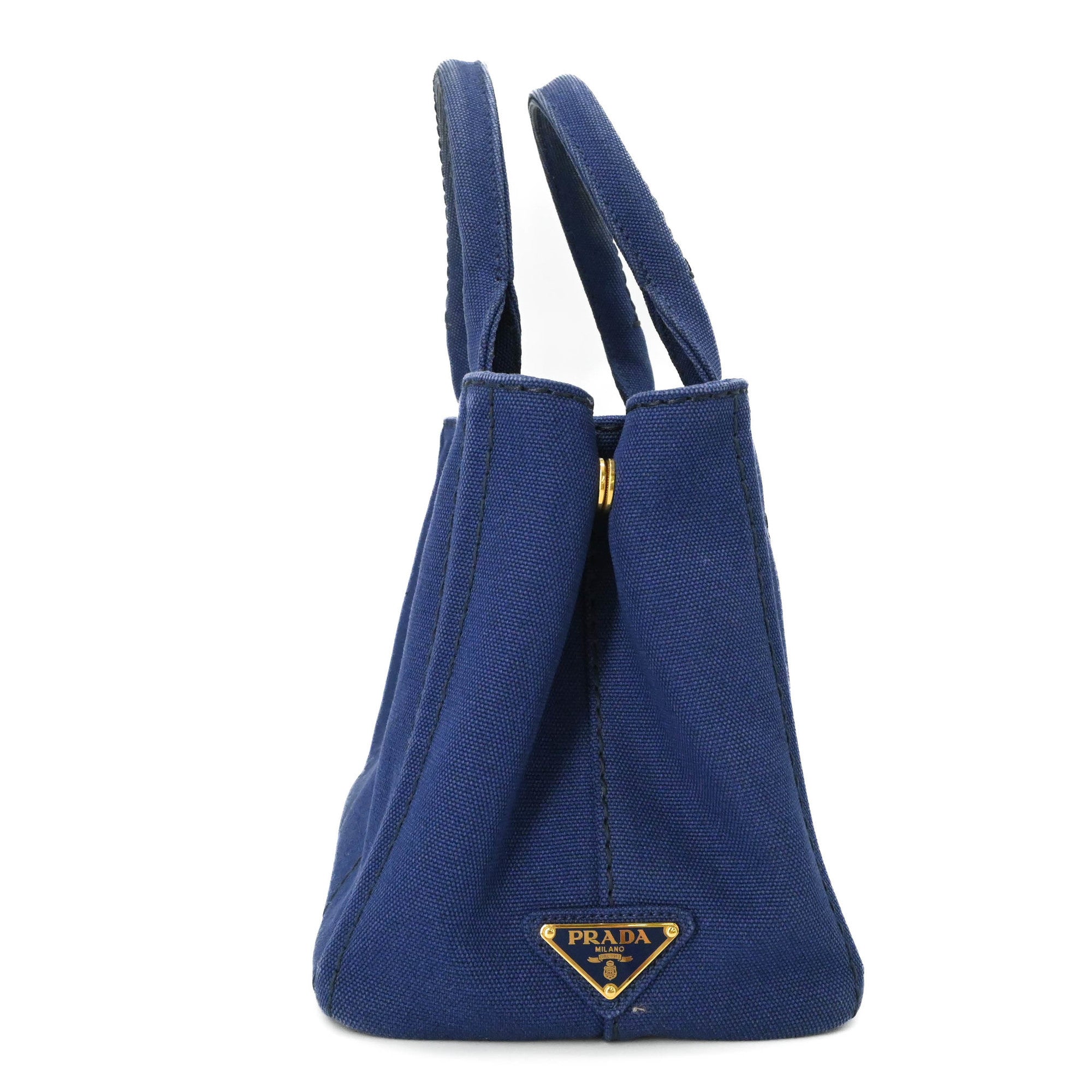 Prada Canapa Blue Canapa Handbag Tote Bag (Pre-Owned)